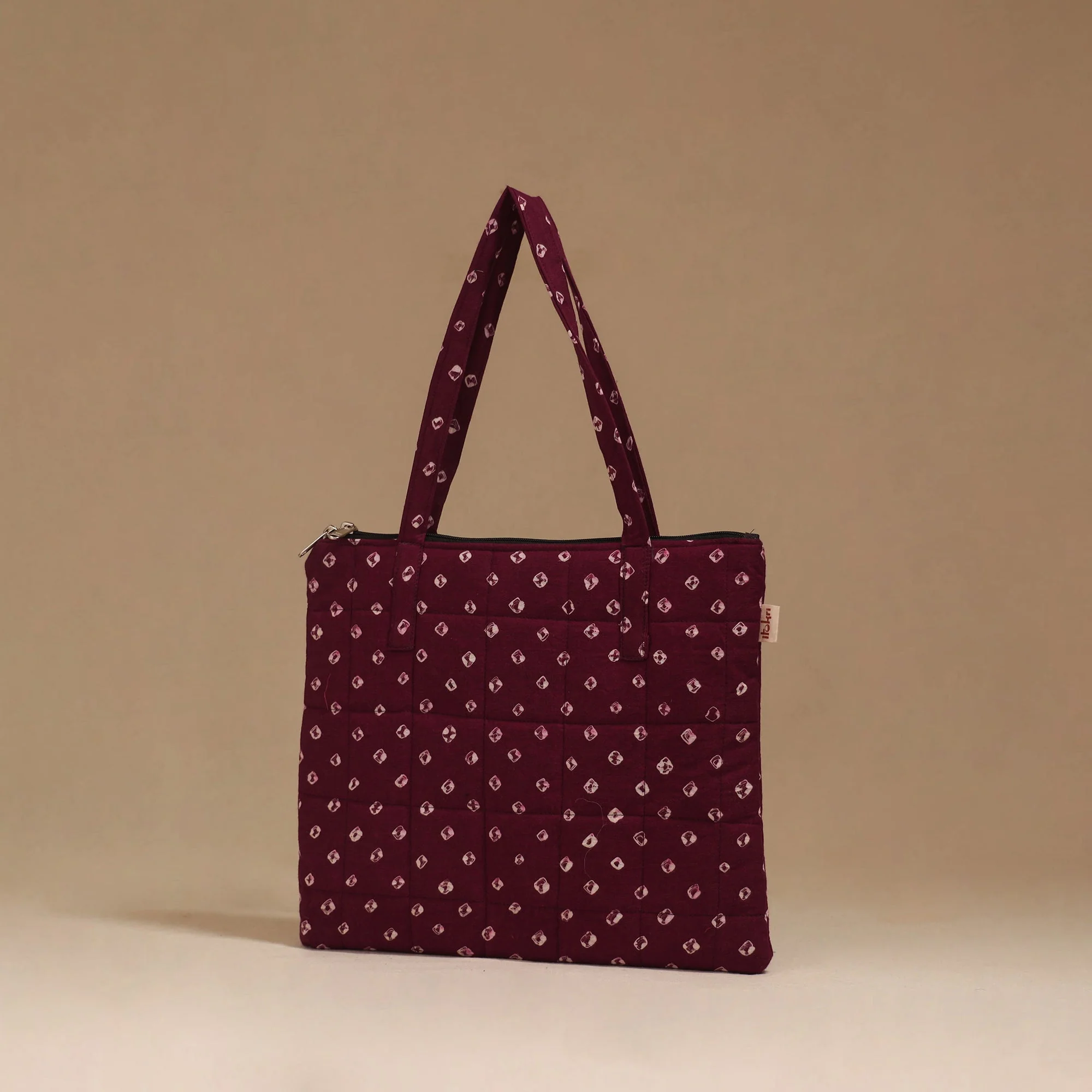 Maroon - Handcrafted Quilted Handbag 81 - Image 2