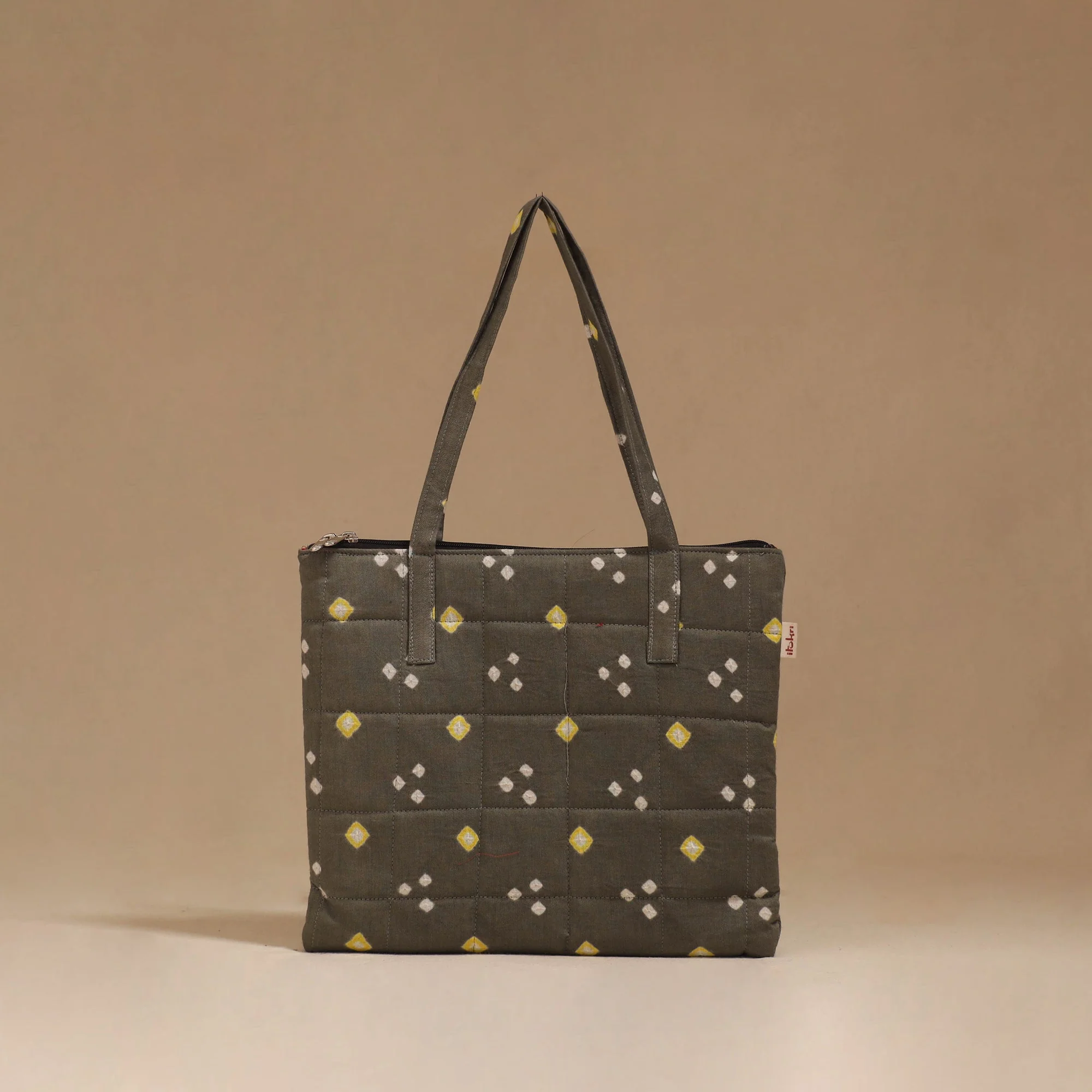 Grey - Handcrafted Quilted Handbag 86