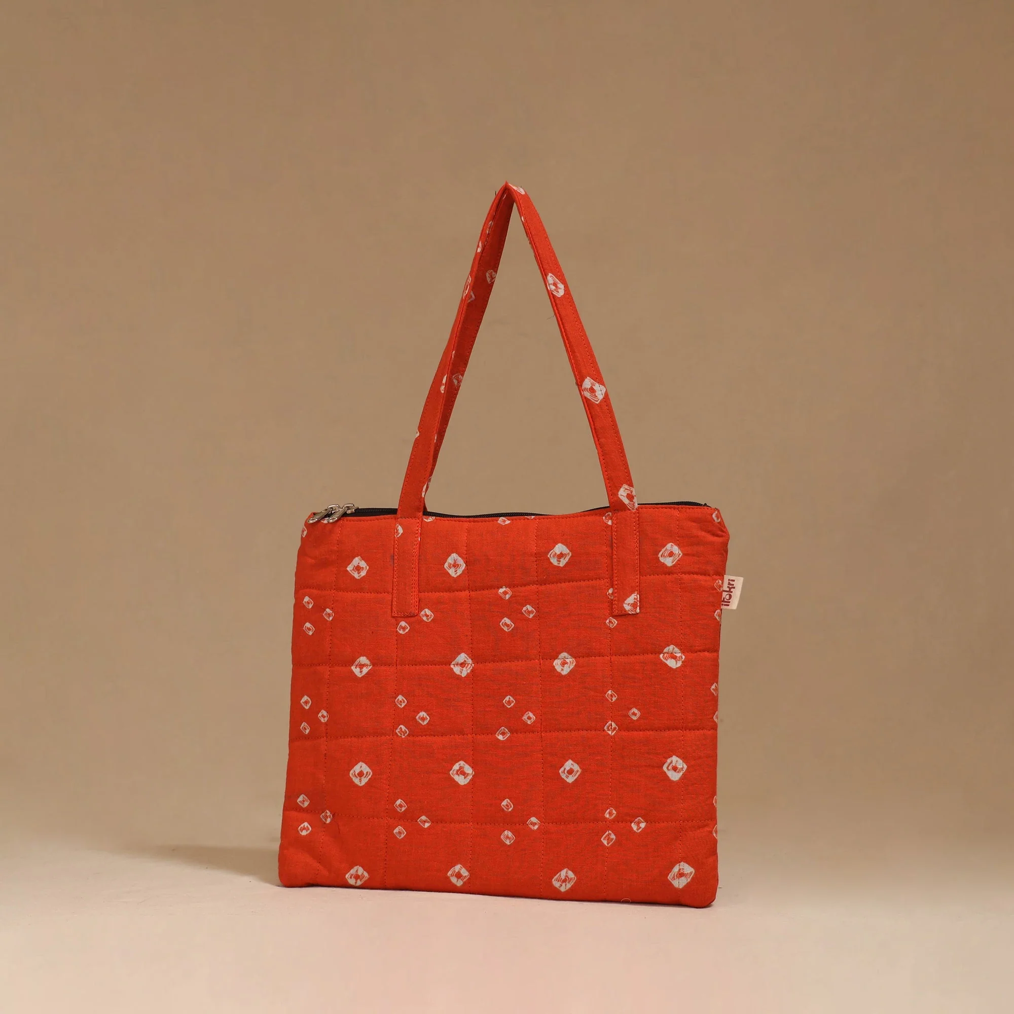 Orange - Handcrafted Quilted Handbag 91 - Image 2