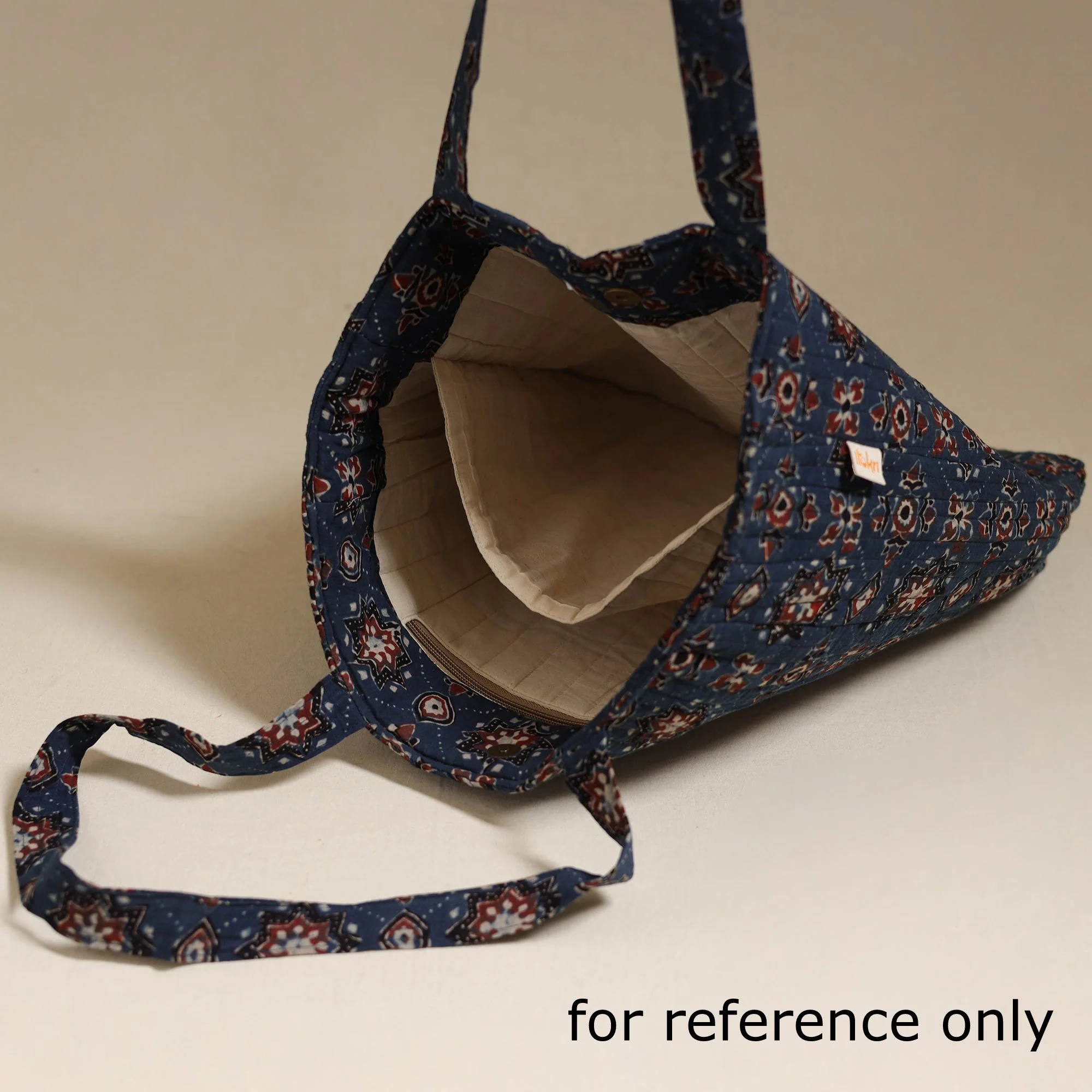 Multicolor - Handcrafted Quilted Sanganeri Block Printed Fabric Tote Bag by Chhoti Si Asha 148 - Image 5