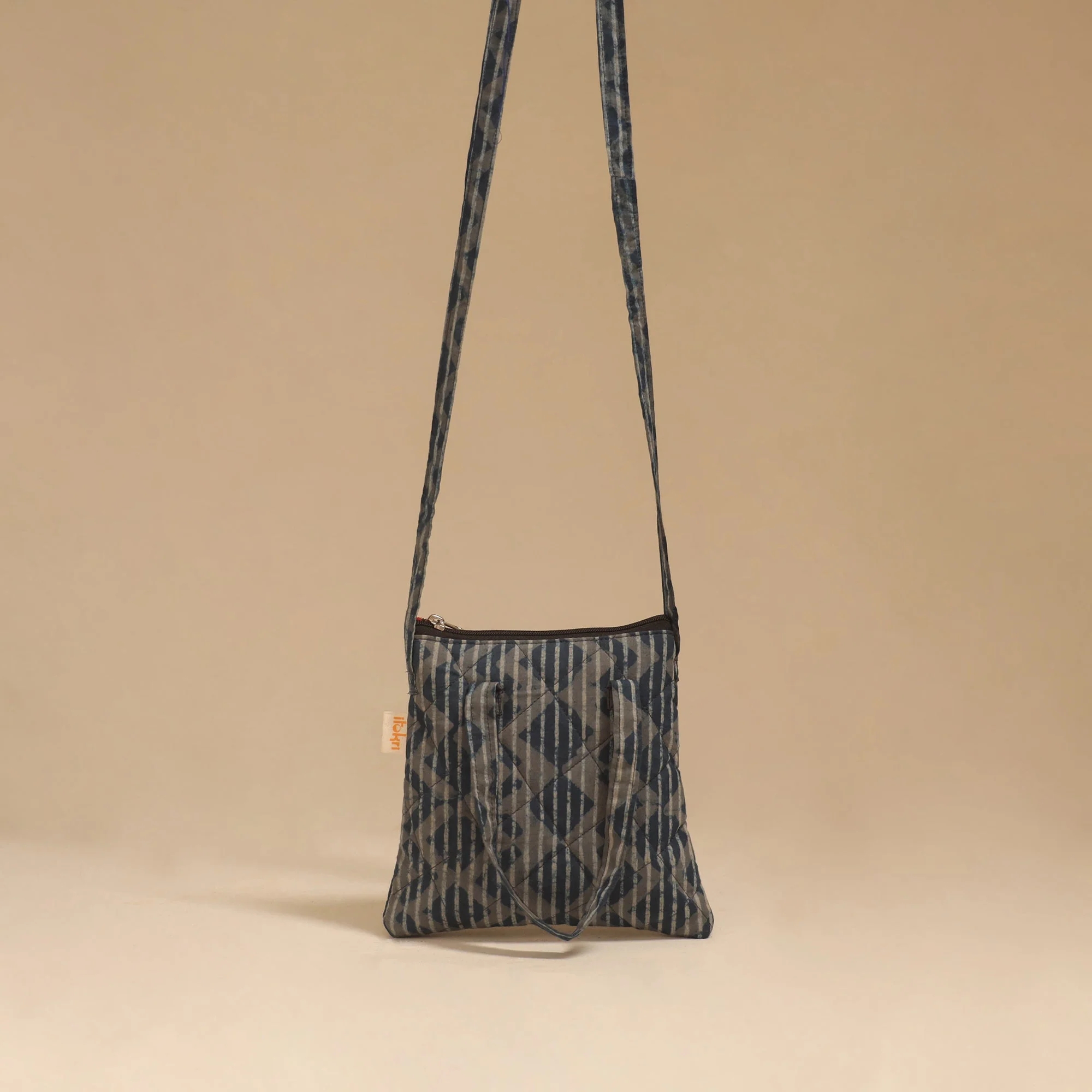 Blue - Handcrafted Quilted Sling Bag 01 - Image 2