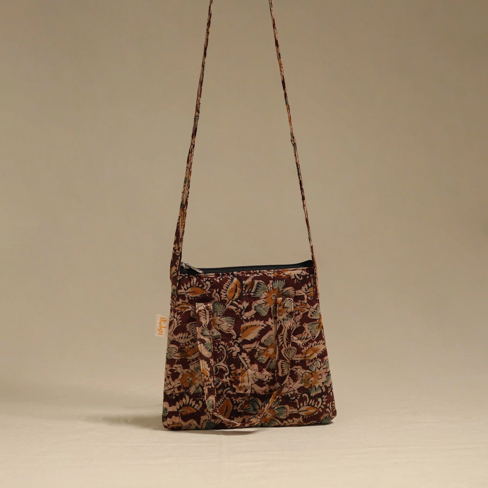 Maroon - Handcrafted Quilted Sling Bag 02 - Image 2