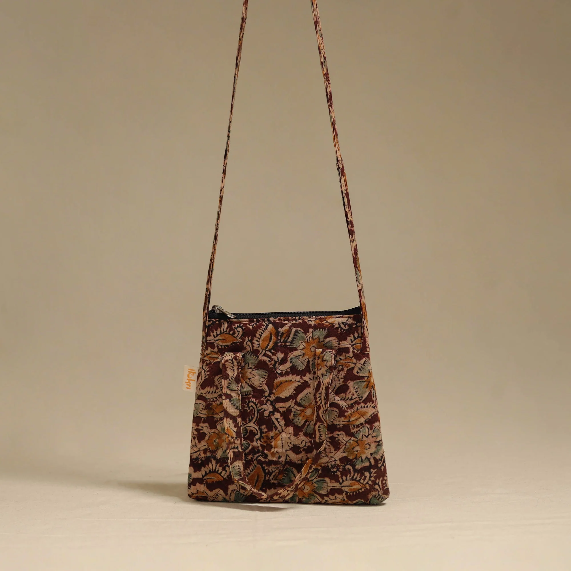 Maroon - Handcrafted Quilted Sling Bag 02 - Image 3
