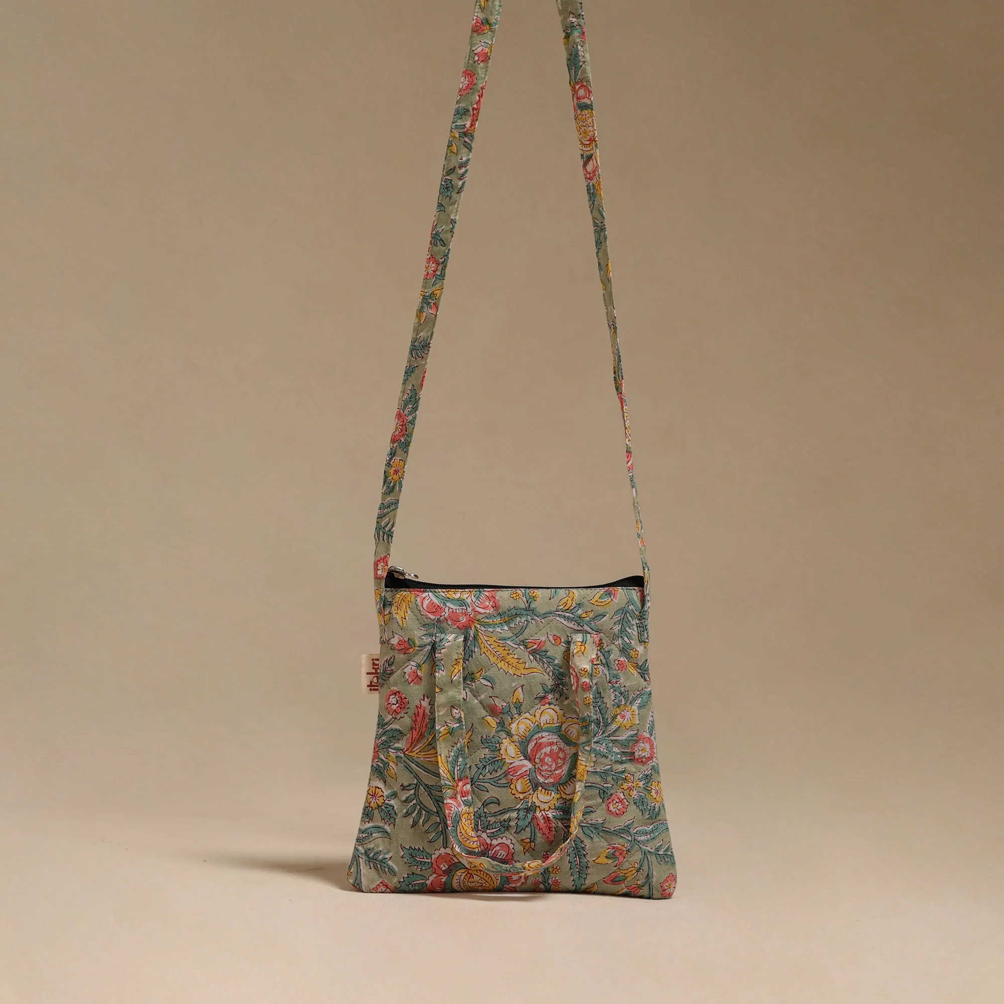 Green - Handcrafted Quilted Sling Bag 04 - Image 2