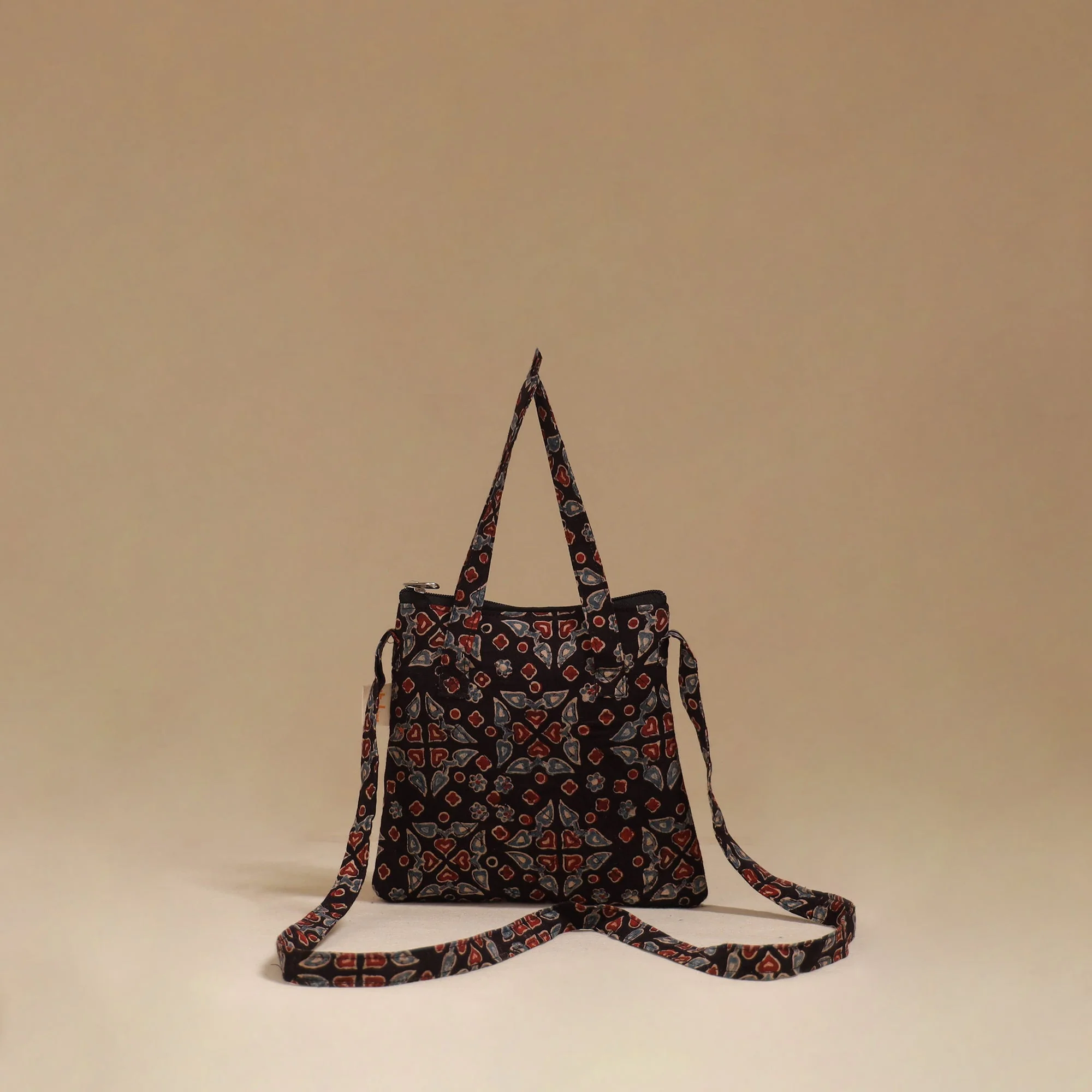 Black - Handcrafted Quilted Sling Bag 05
