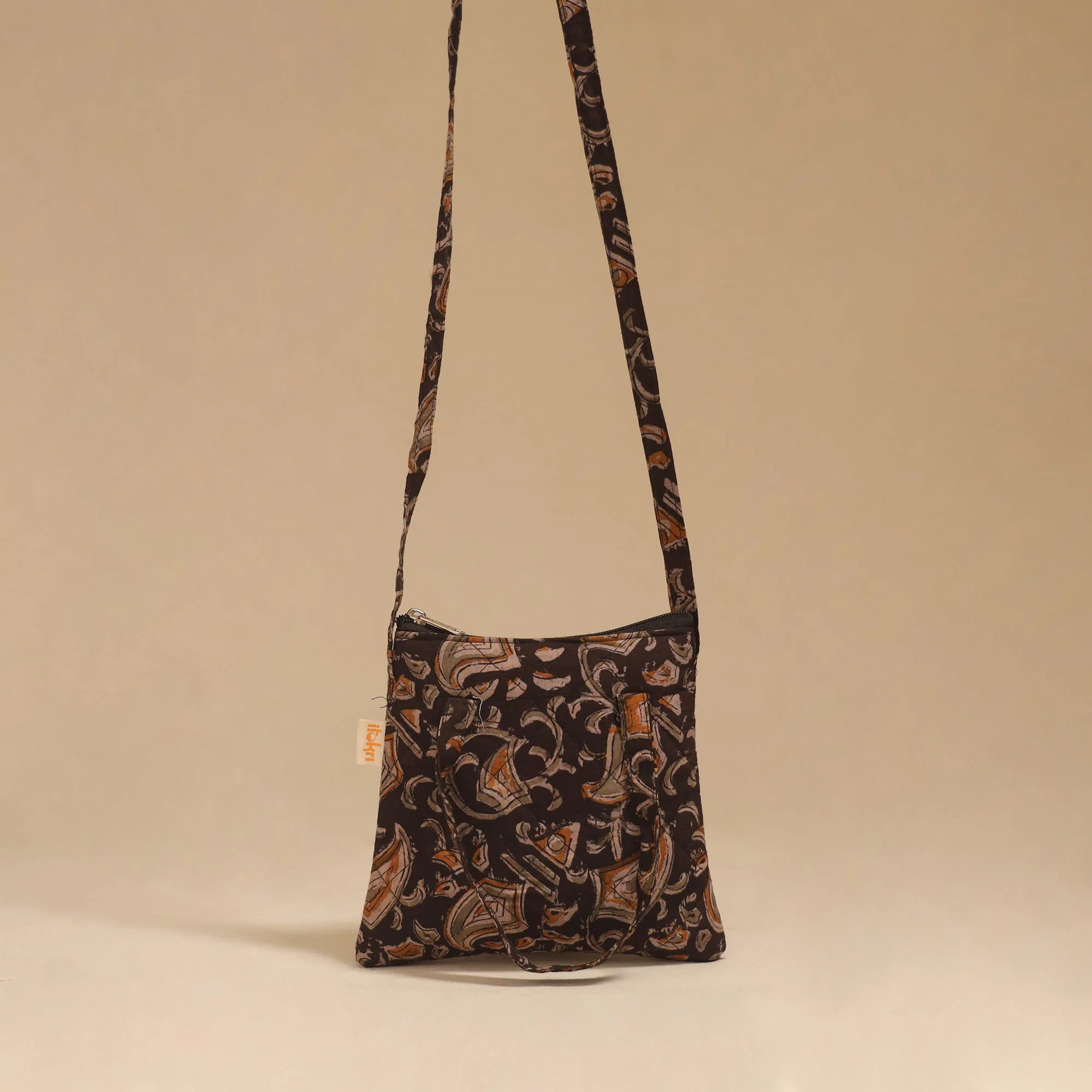 Black - Handcrafted Quilted Sling Bag 07 - Image 2