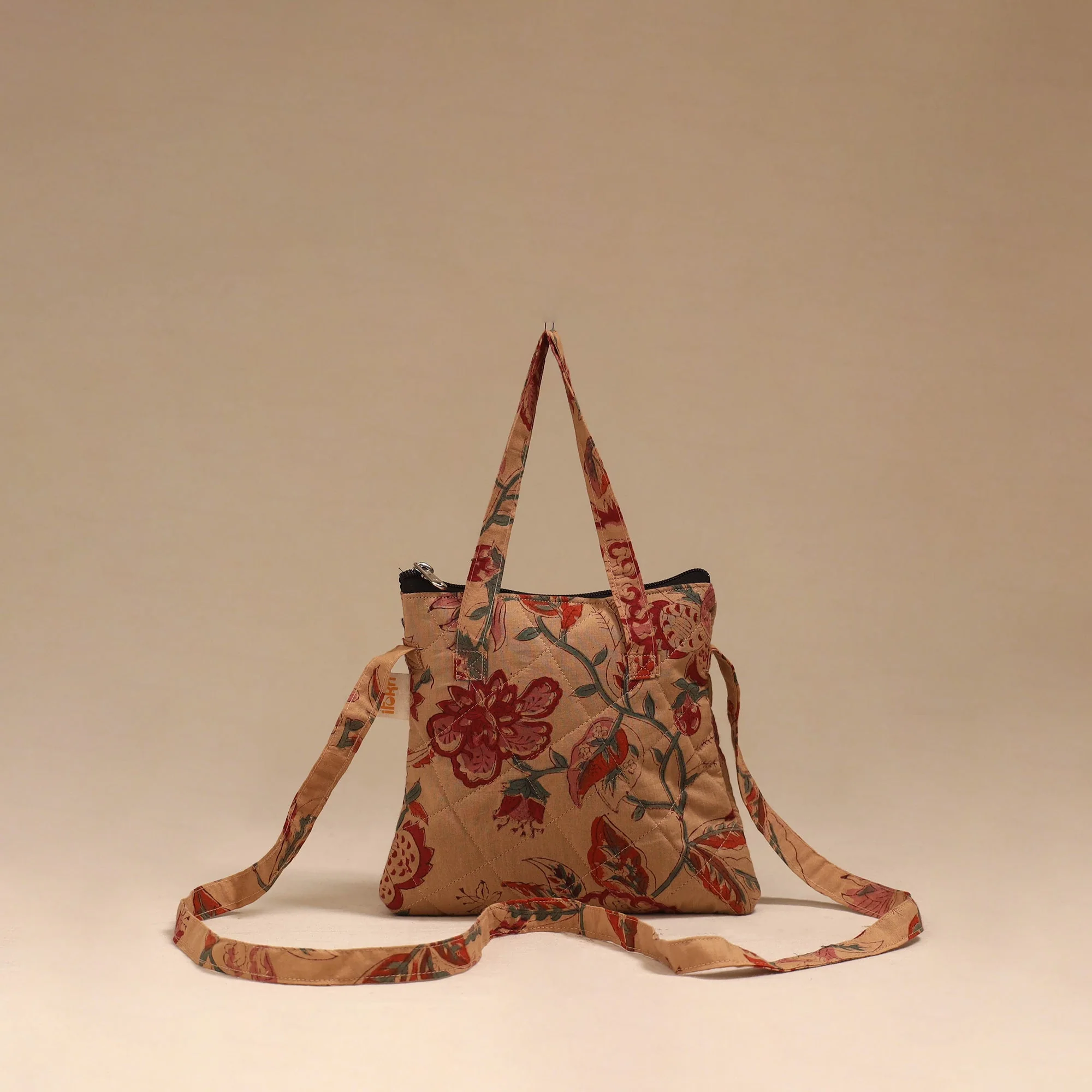 Brown - Handcrafted Quilted Sling Bag 17 - Image 3