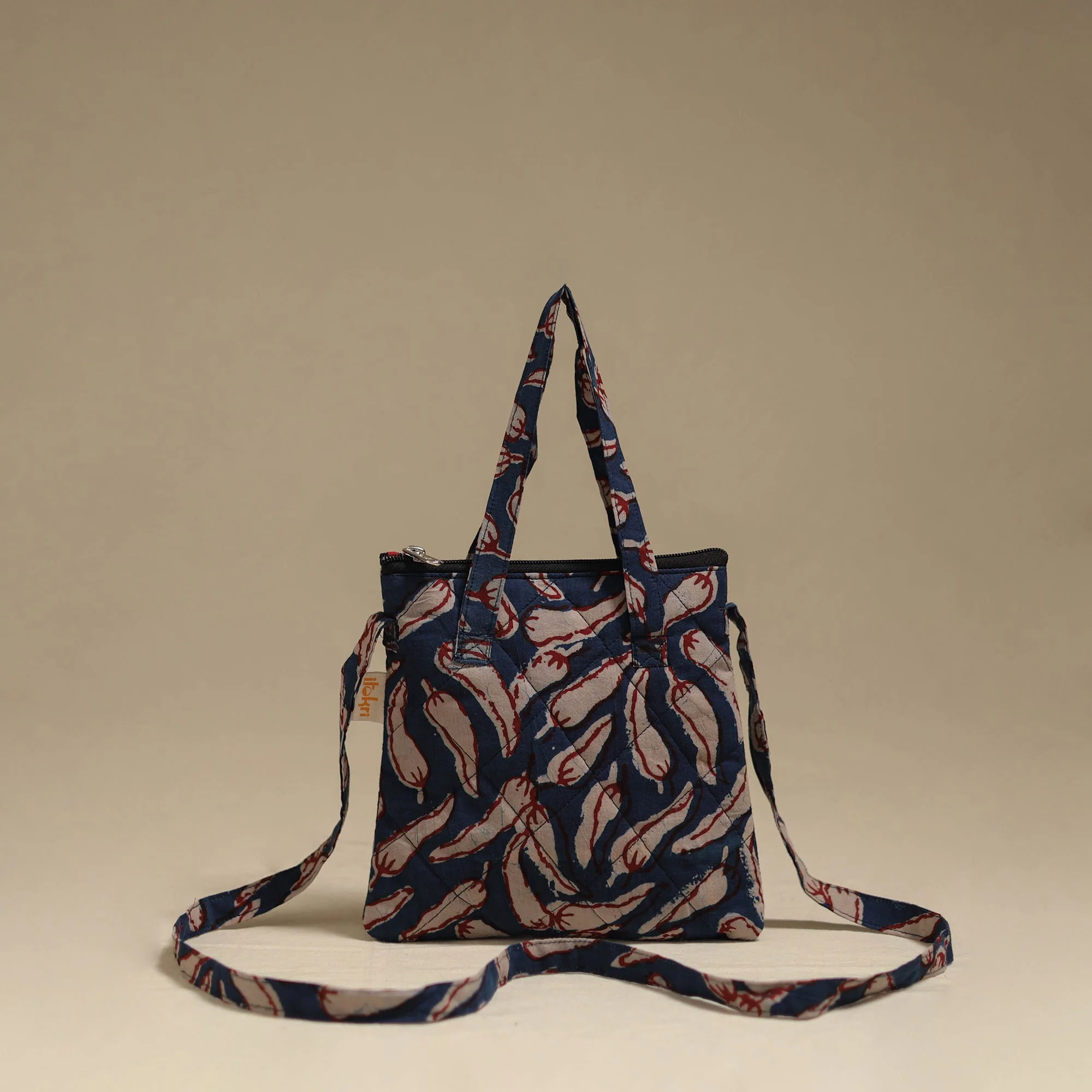 Blue - Handcrafted Quilted Sling Bag 19