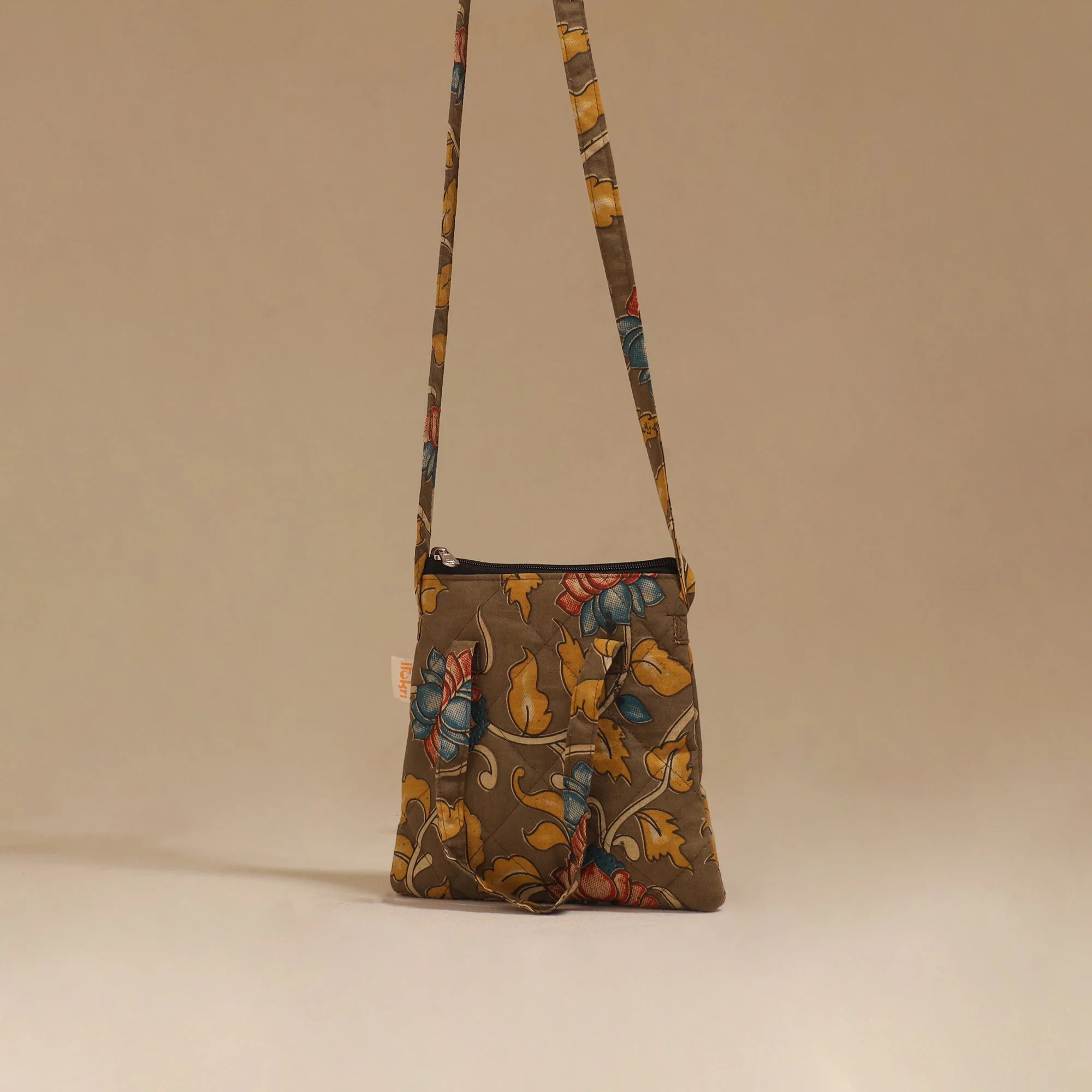 Green - Handcrafted Quilted Sling Bag 21 - Image 3