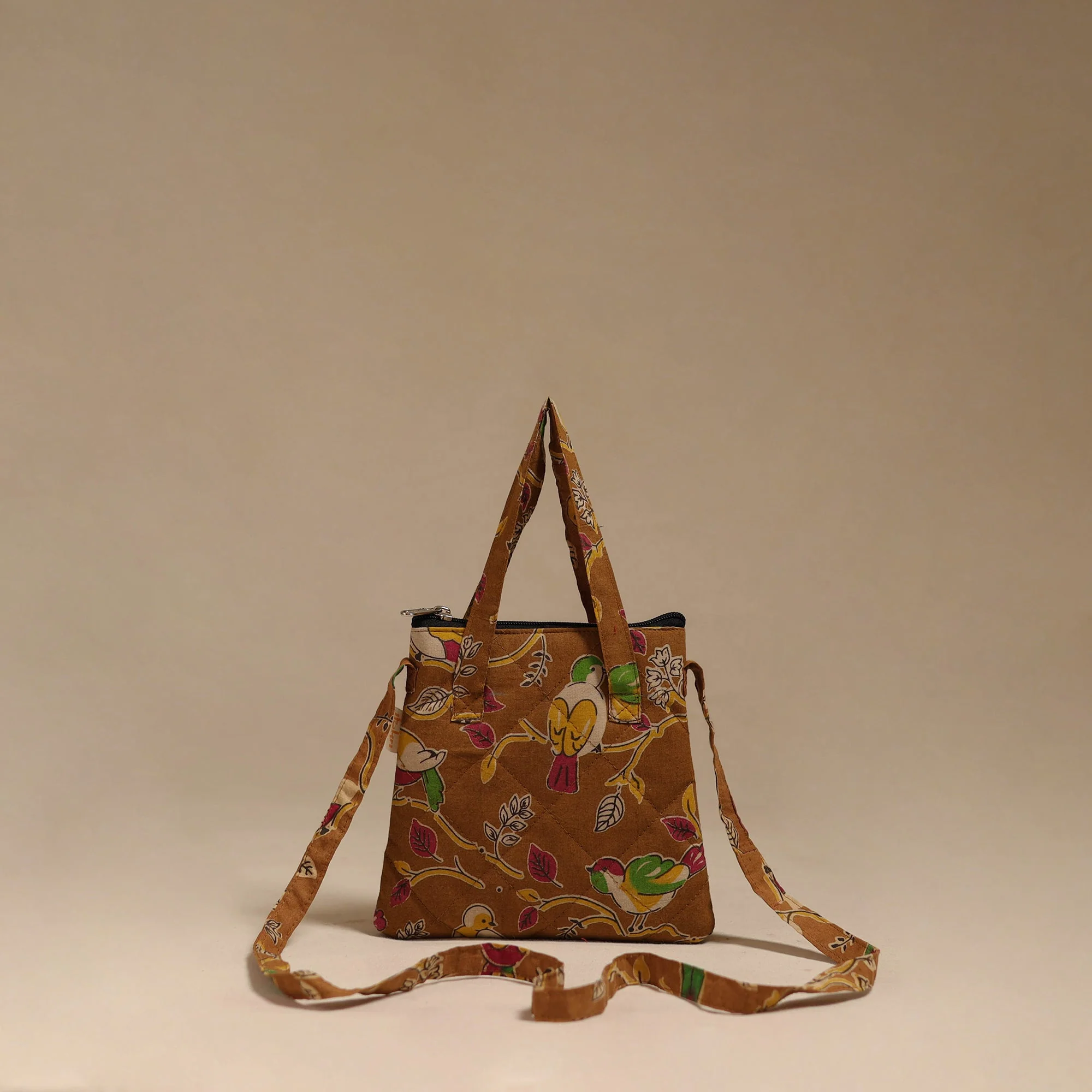 Brown - Handcrafted Quilted Sling Bag  22