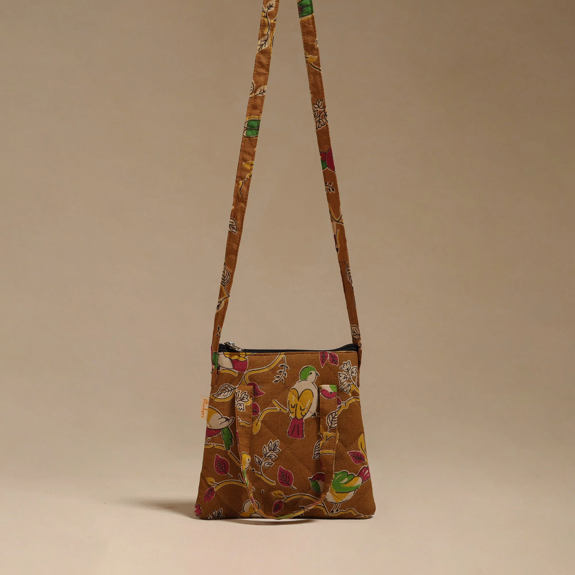Brown - Handcrafted Quilted Sling Bag  22 - Image 2