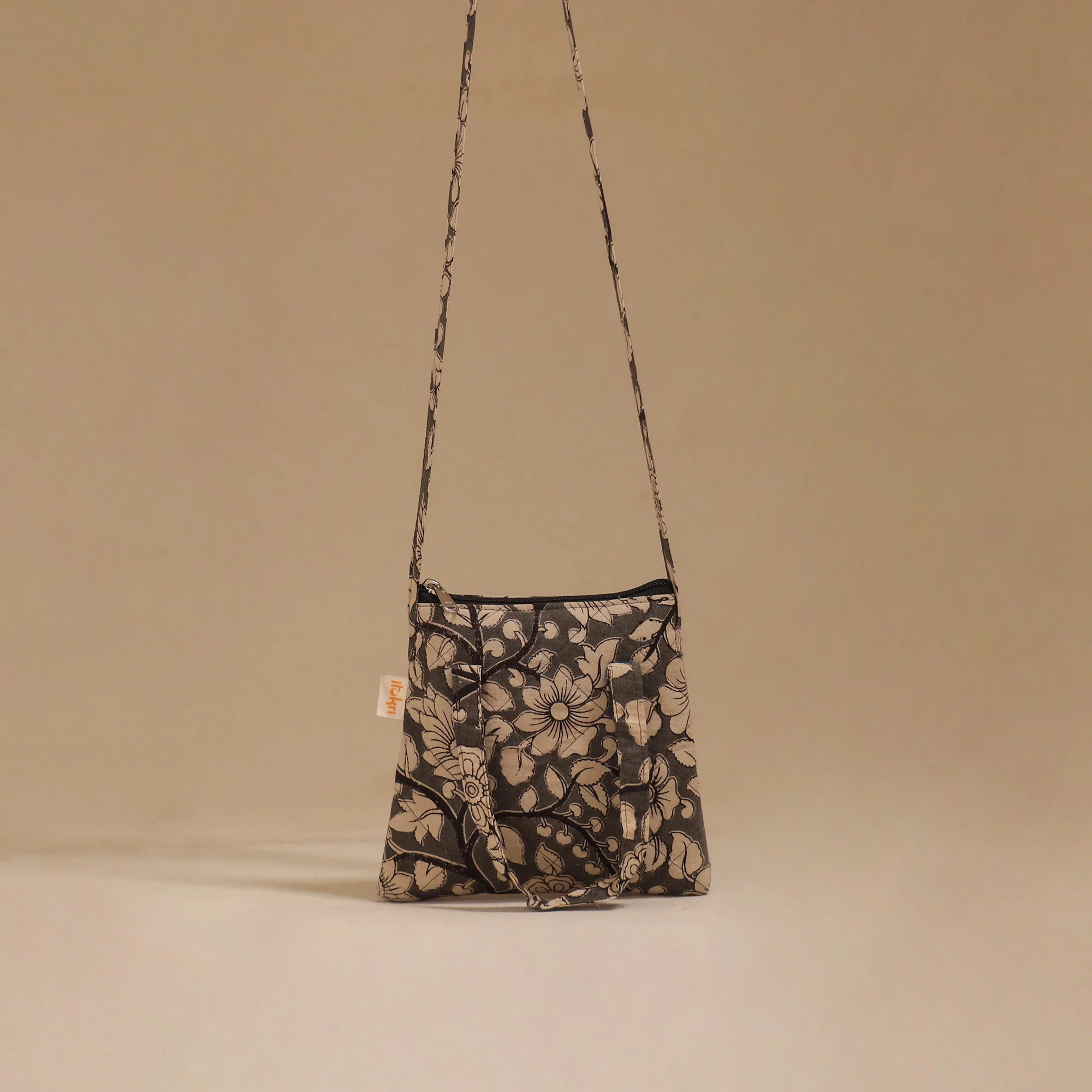 Black - Handcrafted Quilted Sling Bag 25 - Image 2