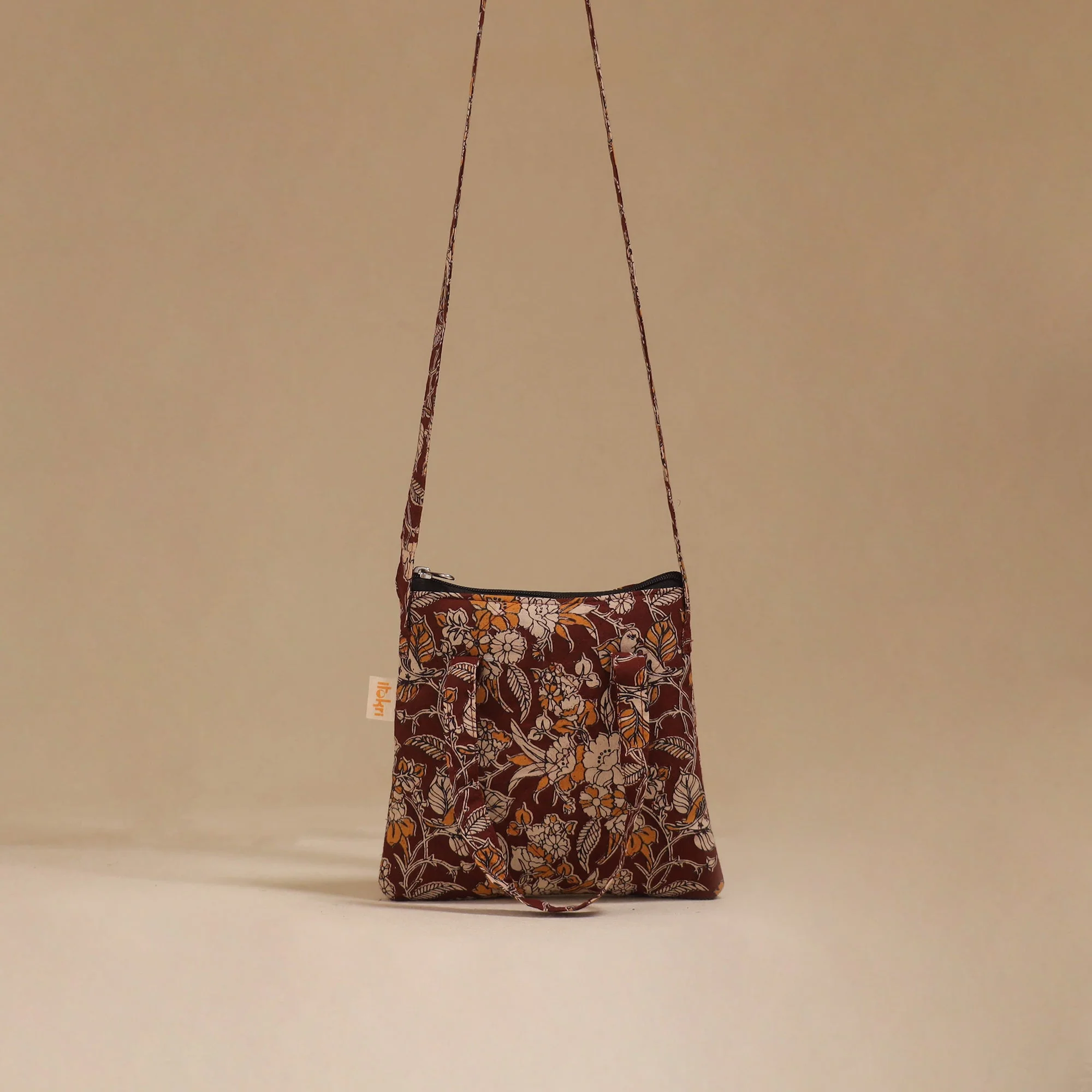 Brown - Handcrafted Quilted Sling Bag 26 - Image 2