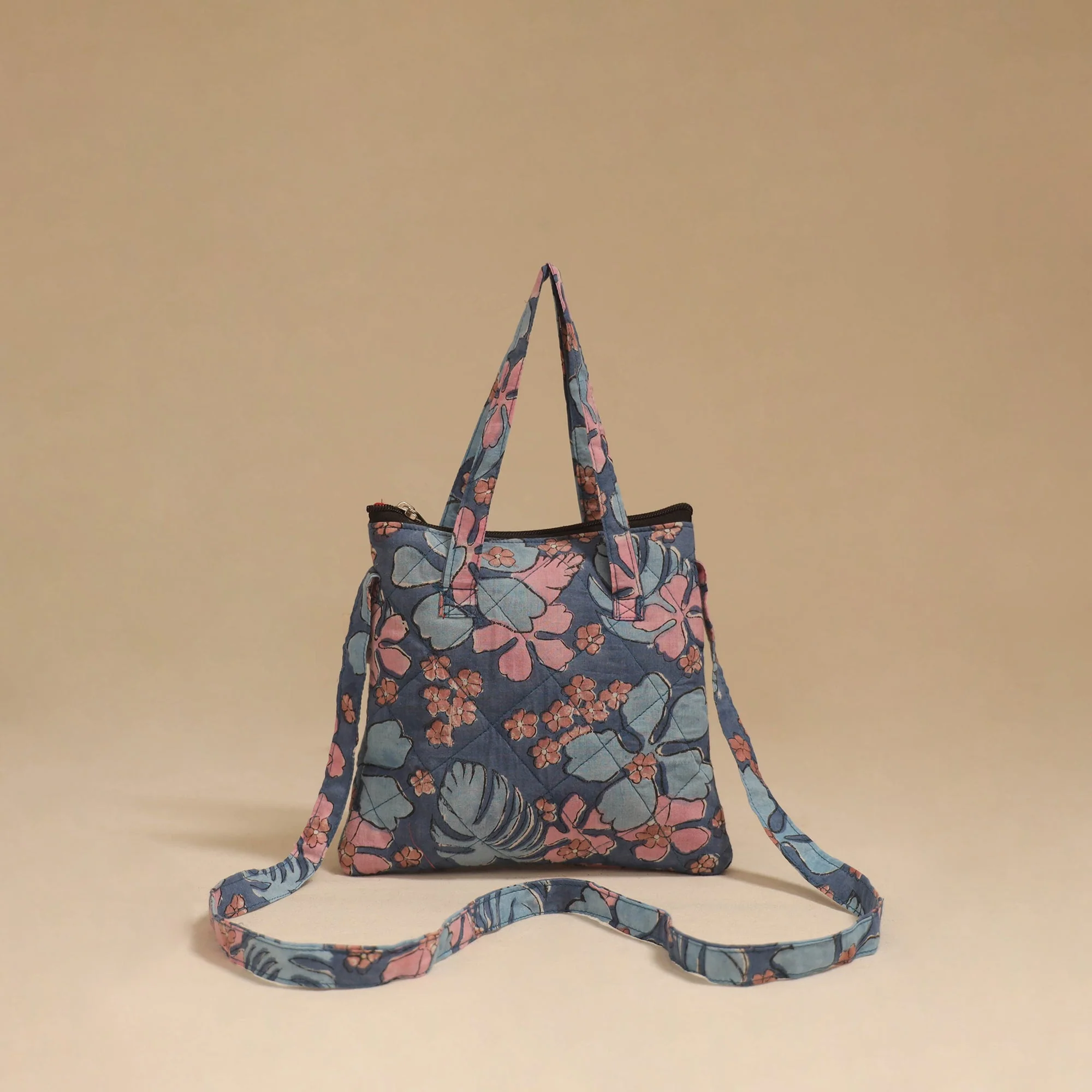 Blue - Handcrafted Quilted Sling Bag 27