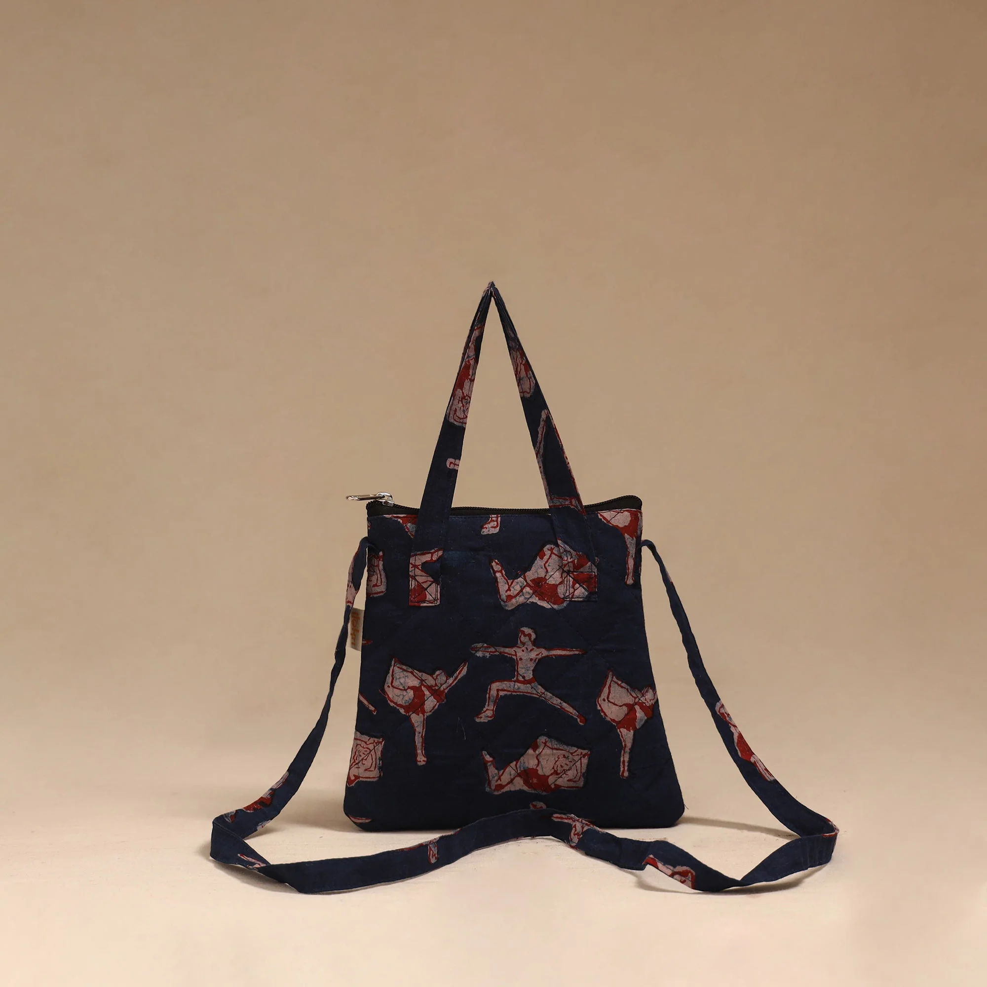 Blue - Handcrafted Quilted Sling Bag 28 - Image 3
