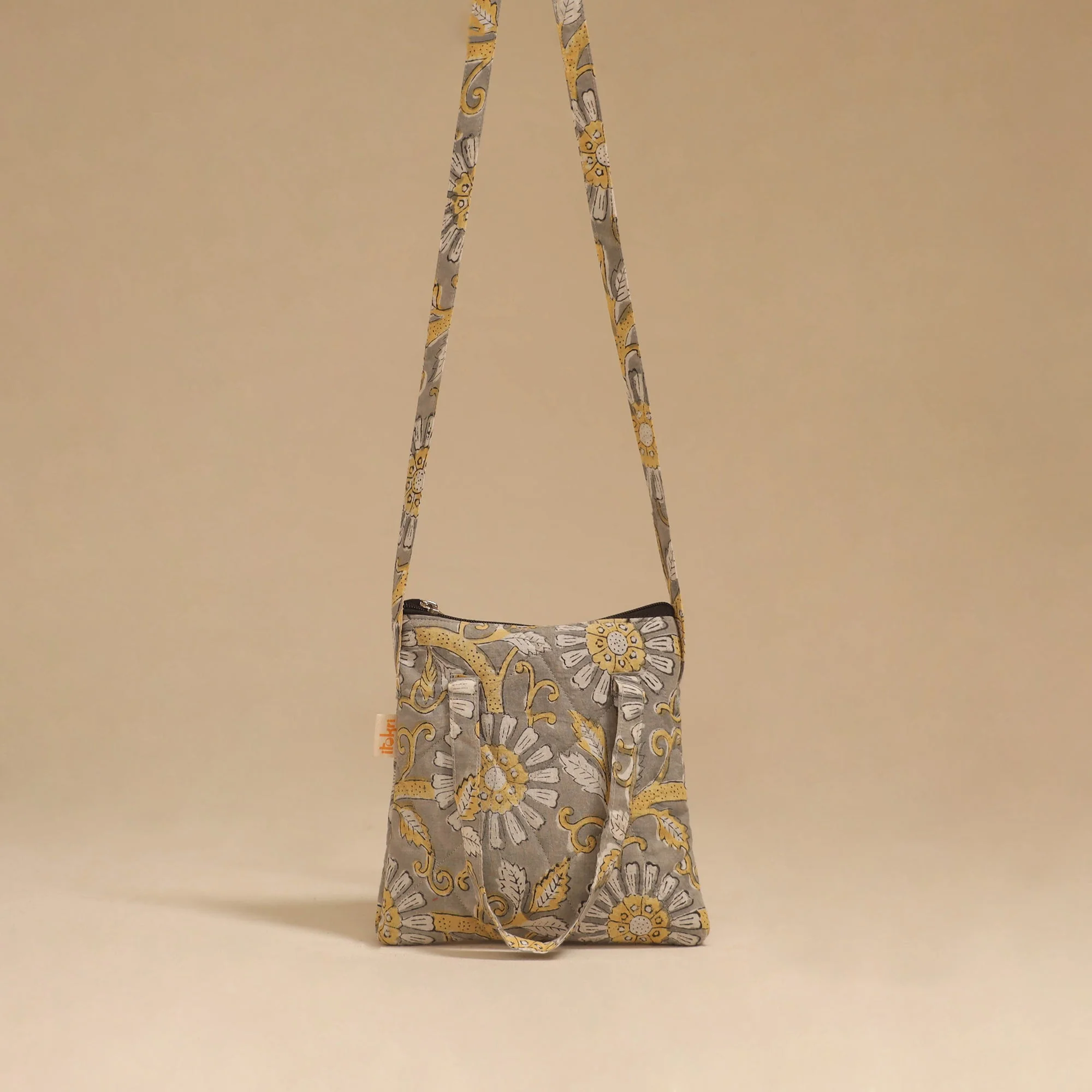 Brown - Handcrafted Quilted Sling Bag 28 - Image 2