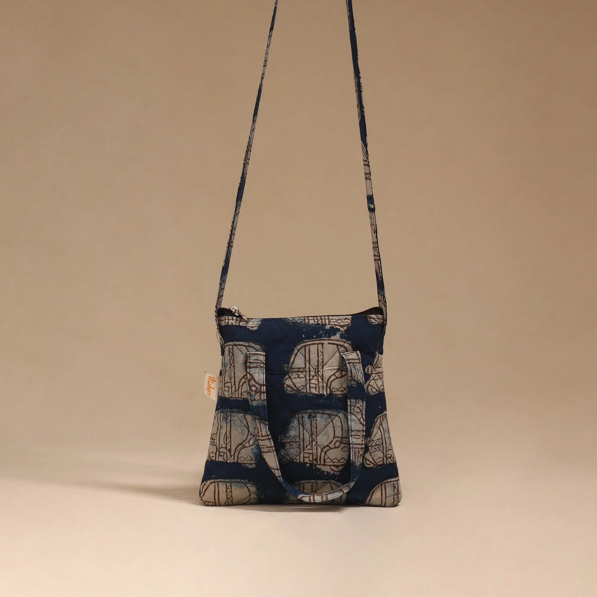 Blue - Handcrafted Quilted Sling Bag 29