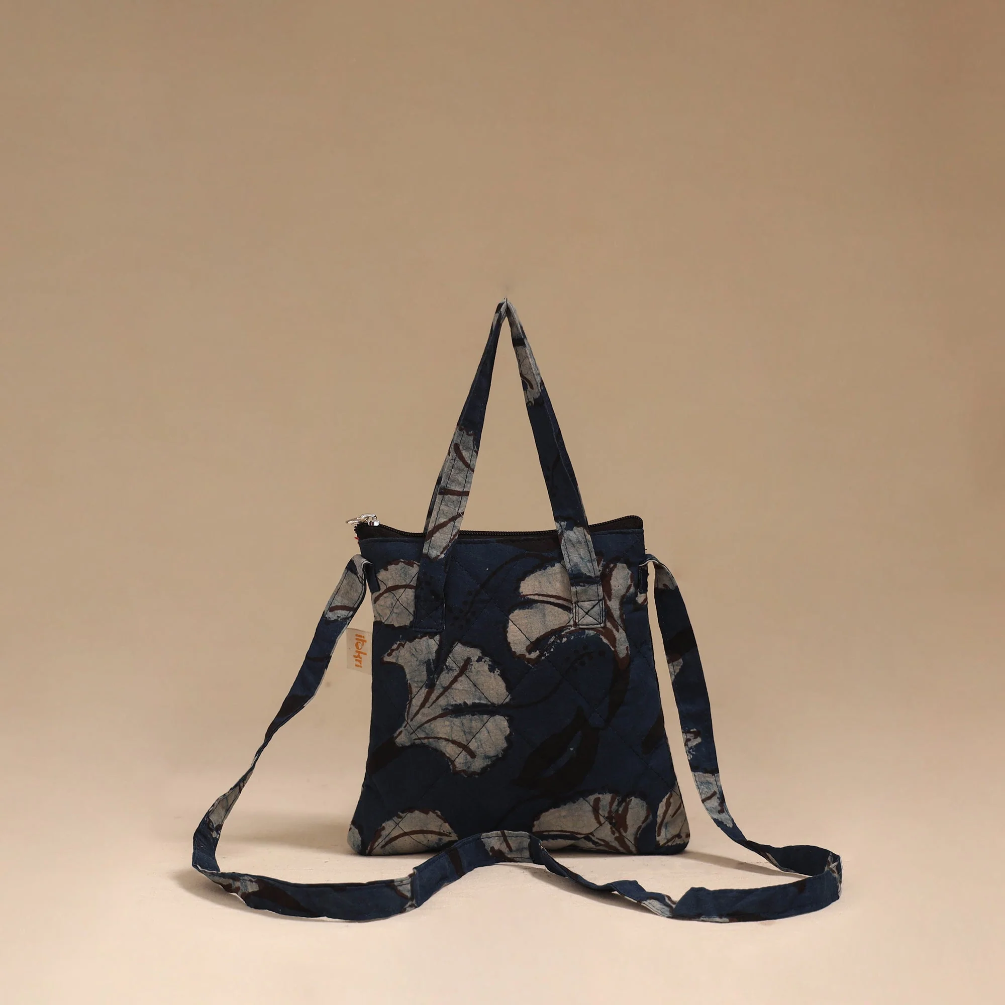 Blue - Handcrafted Quilted Sling Bag 35 - Image 3
