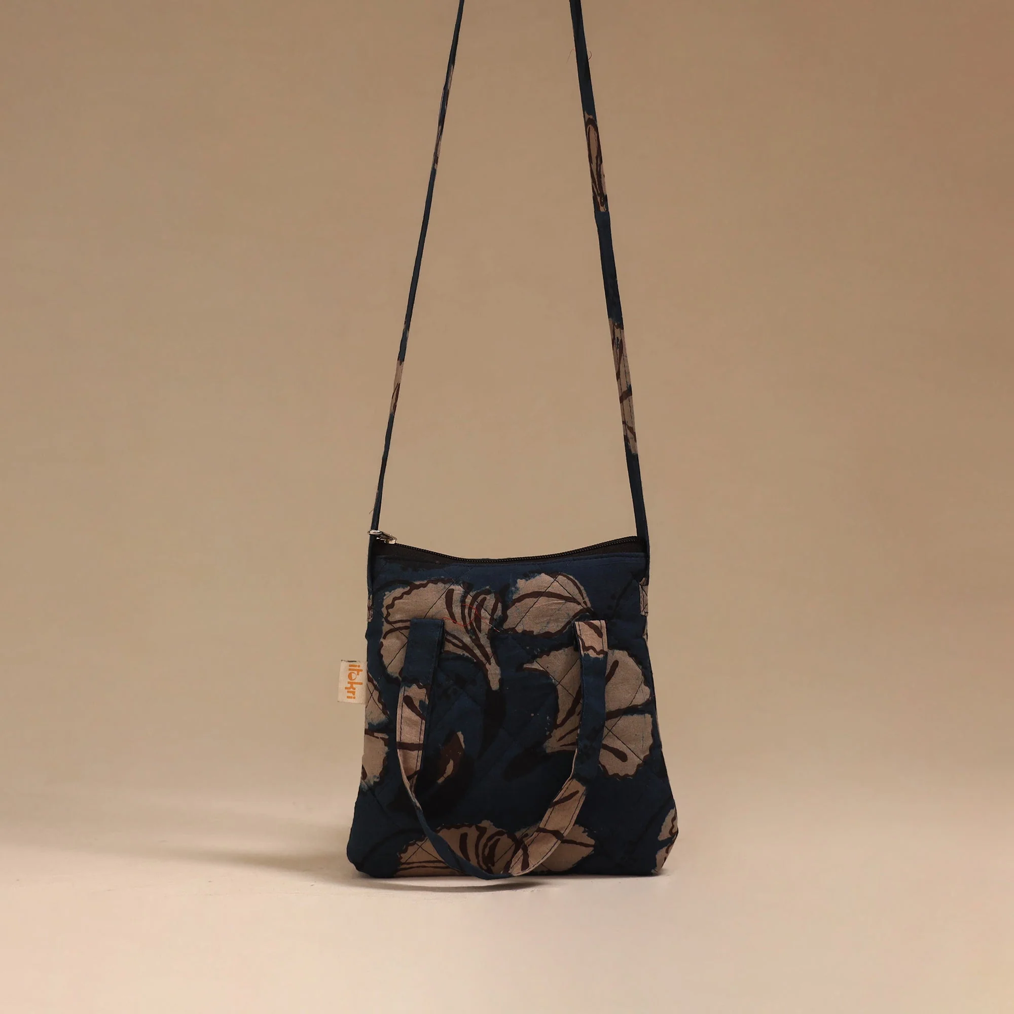 Blue - Handcrafted Quilted Sling Bag 36