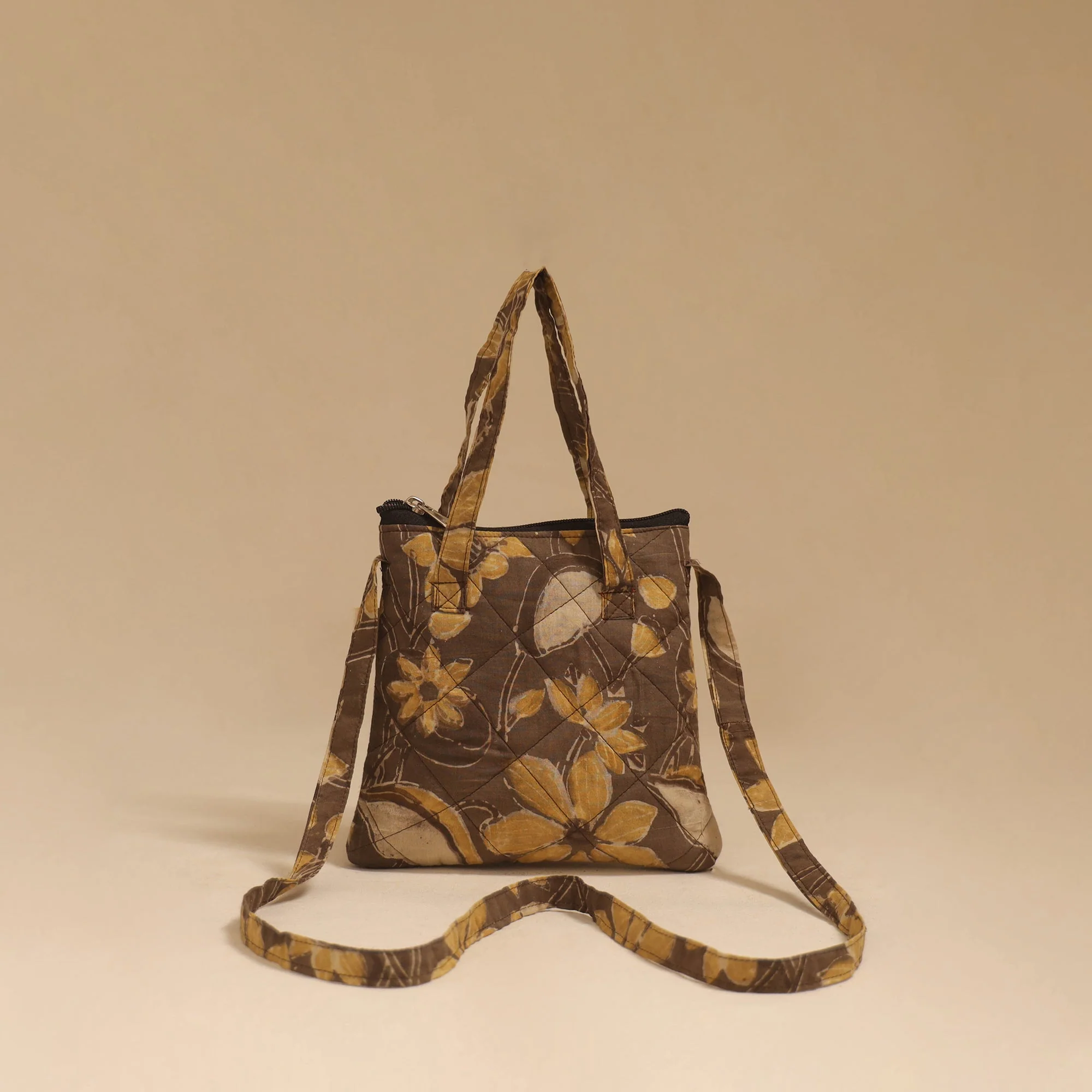 Brown - Handcrafted Quilted Sling Bag 39