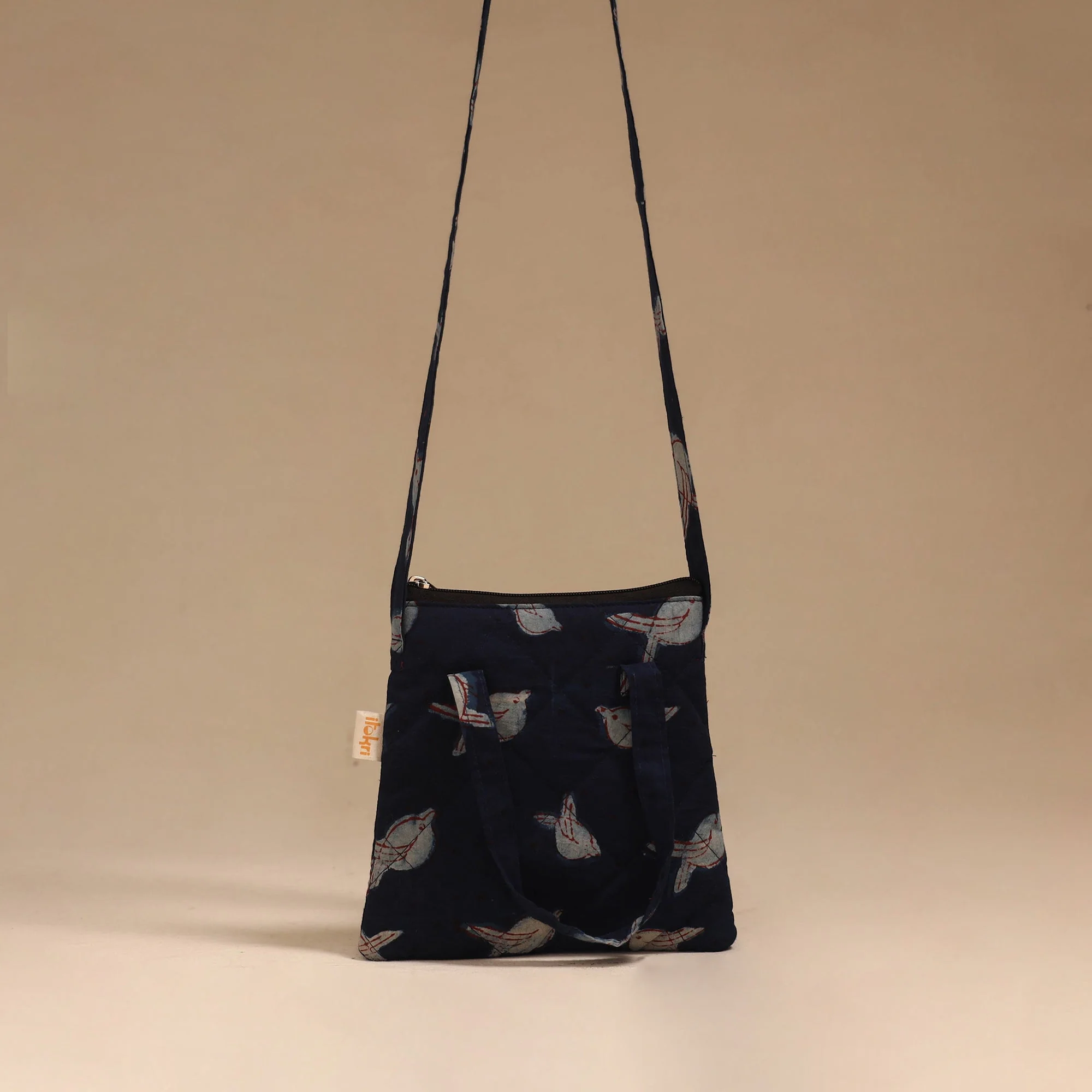 Blue - Handcrafted Quilted Sling Bag 40