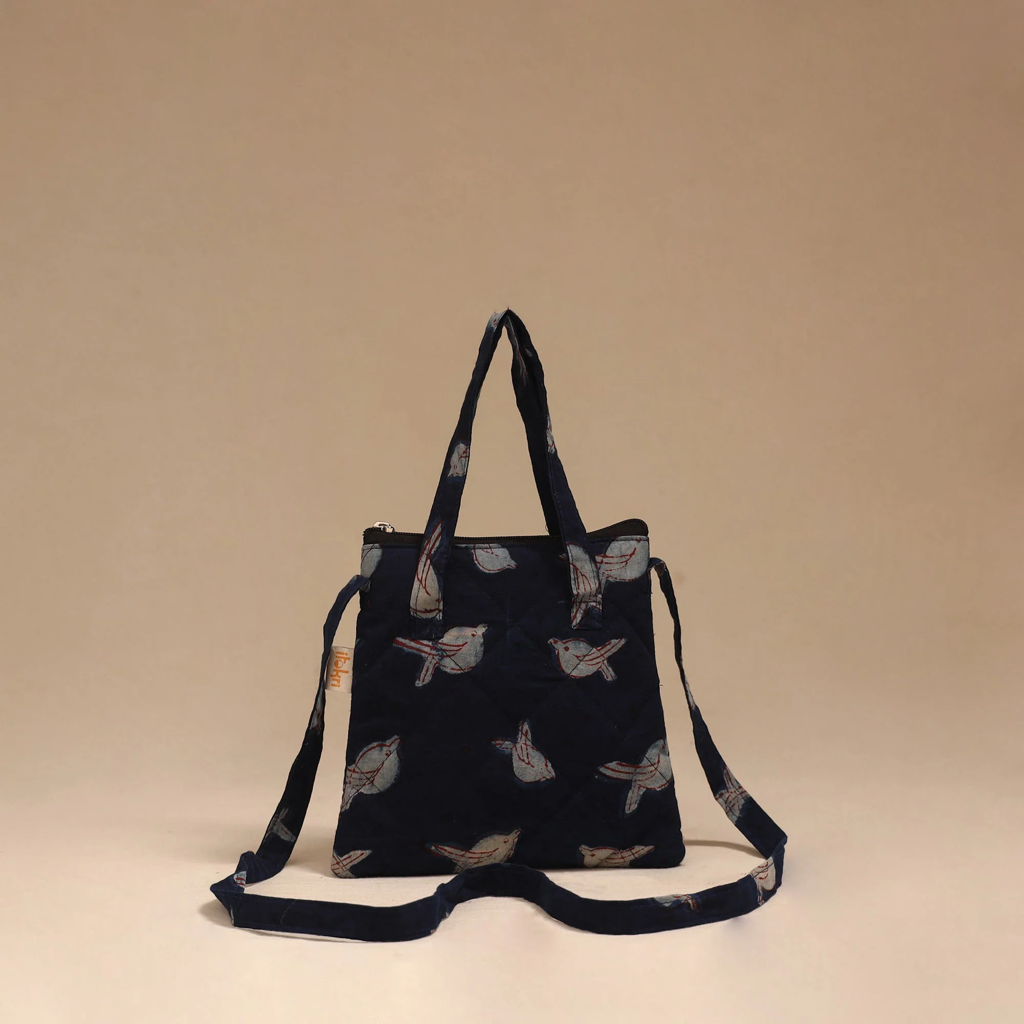 Blue - Handcrafted Quilted Sling Bag 40 - Image 3