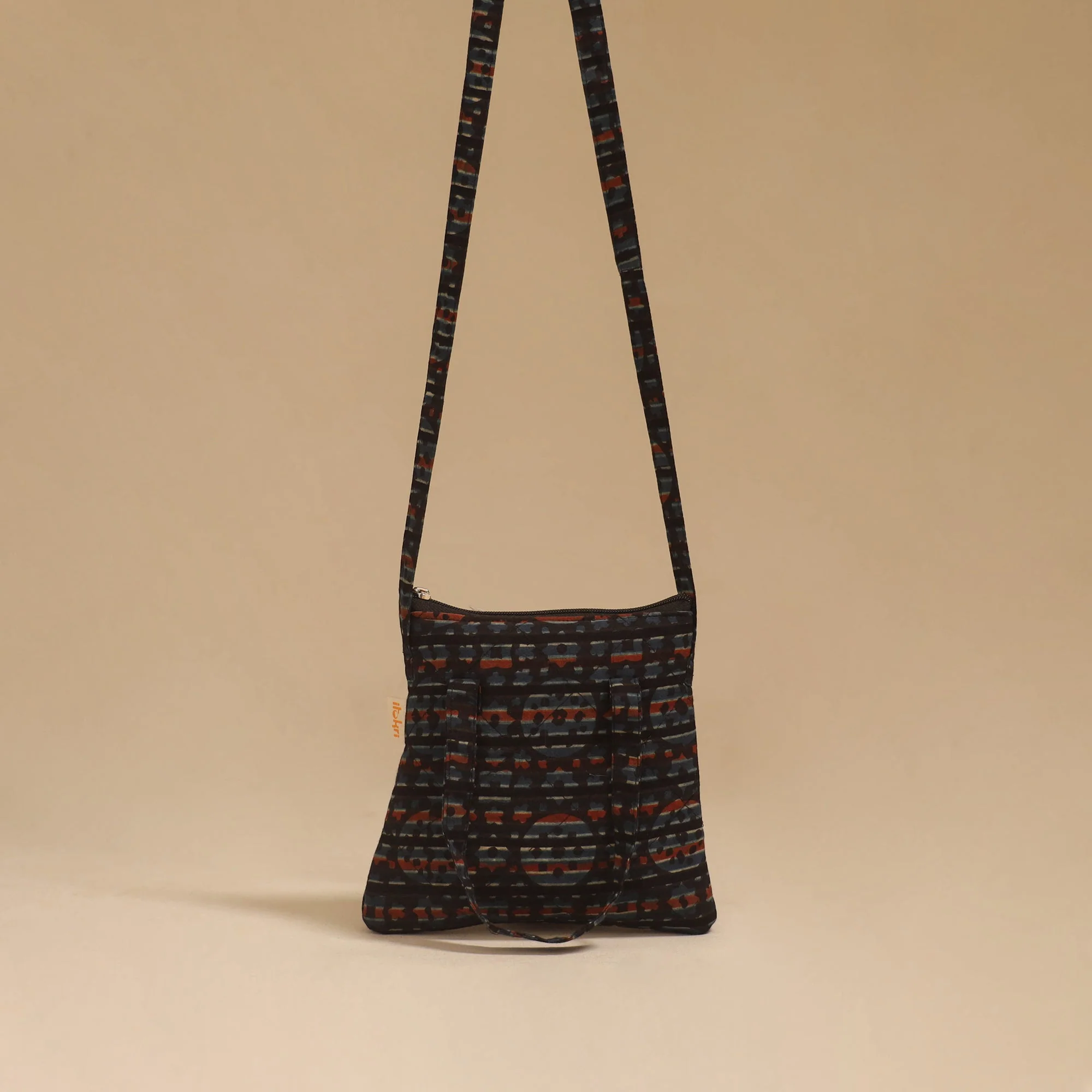 Black - Handcrafted Quilted Sling Bag 41 - Image 2