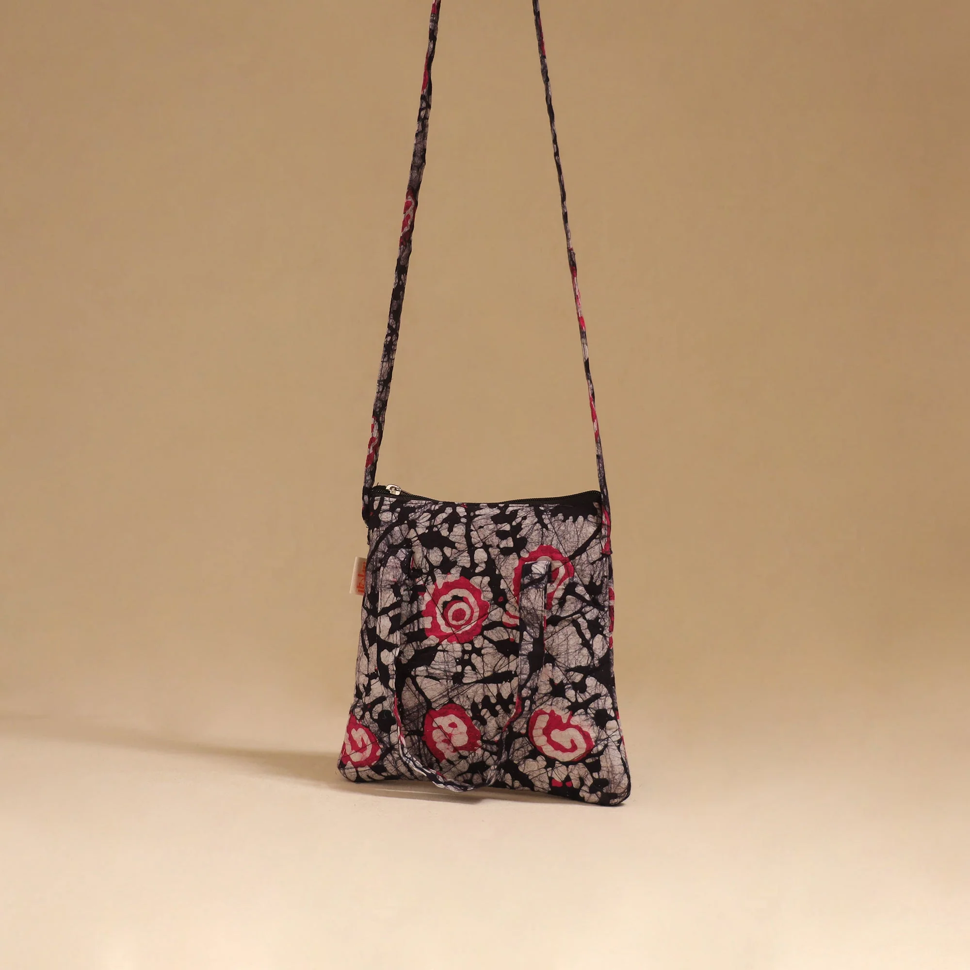 Black - Handcrafted Quilted Sling Bag 48 - Image 2
