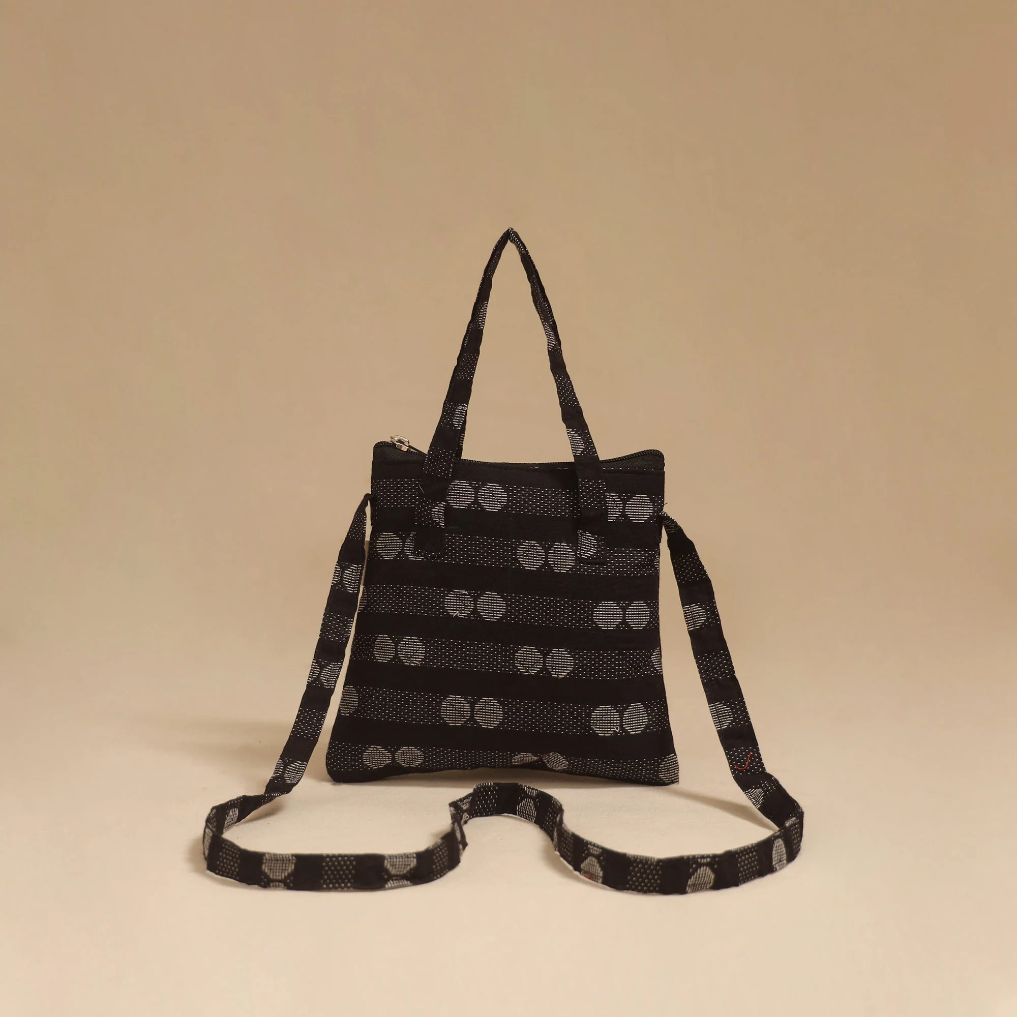 Black - Handcrafted Quilted Sling Bag 48