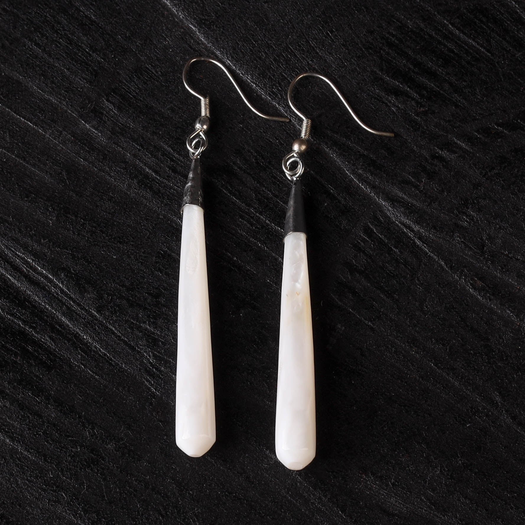White - Handcrafted Seashell Earrings 38 - Image 2