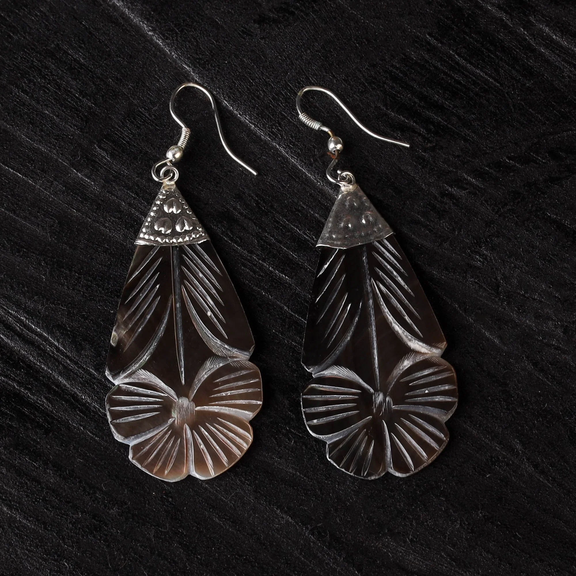 Brown - Handcrafted Seashell Earrings 44 - Image 2