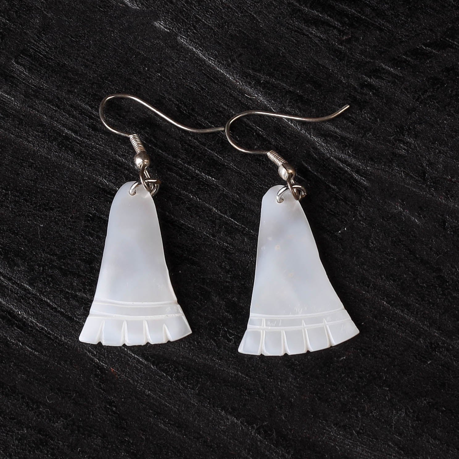 White - Handcrafted Seashell Earrings 62 - Image 2