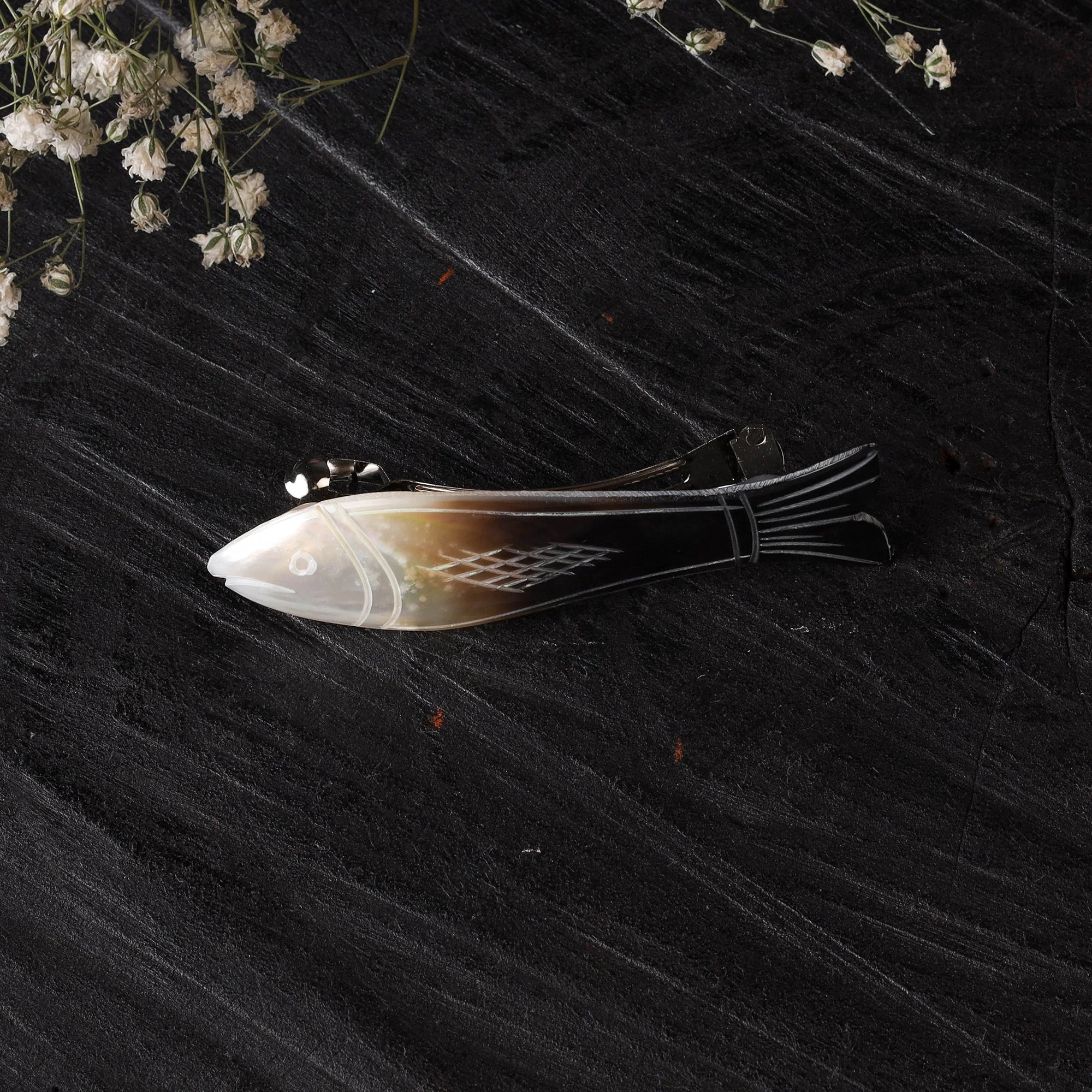Brown - Handcrafted Seashell Hair Clip 05