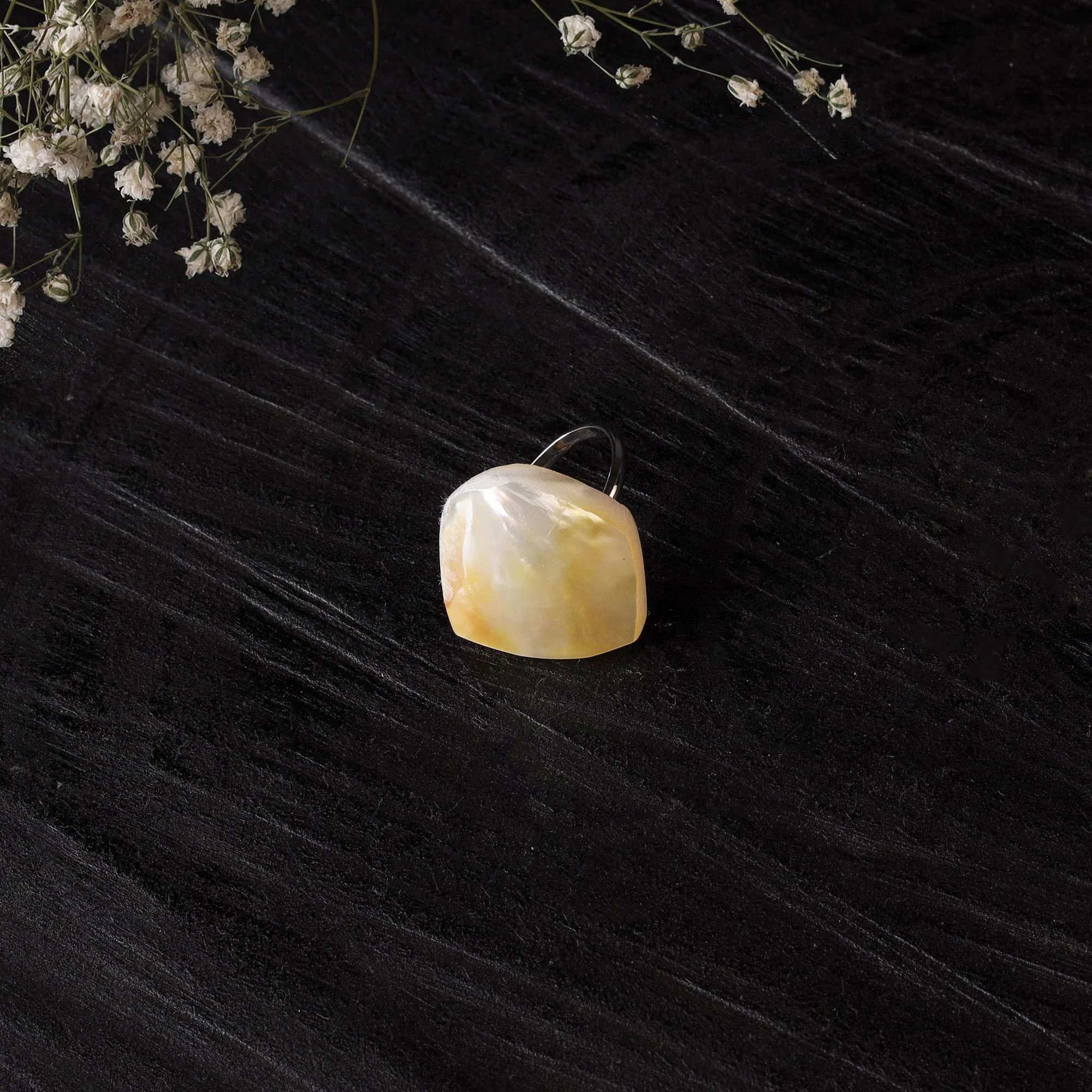 Yellow - Handcrafted Seashell Ring (Adjustable) 17