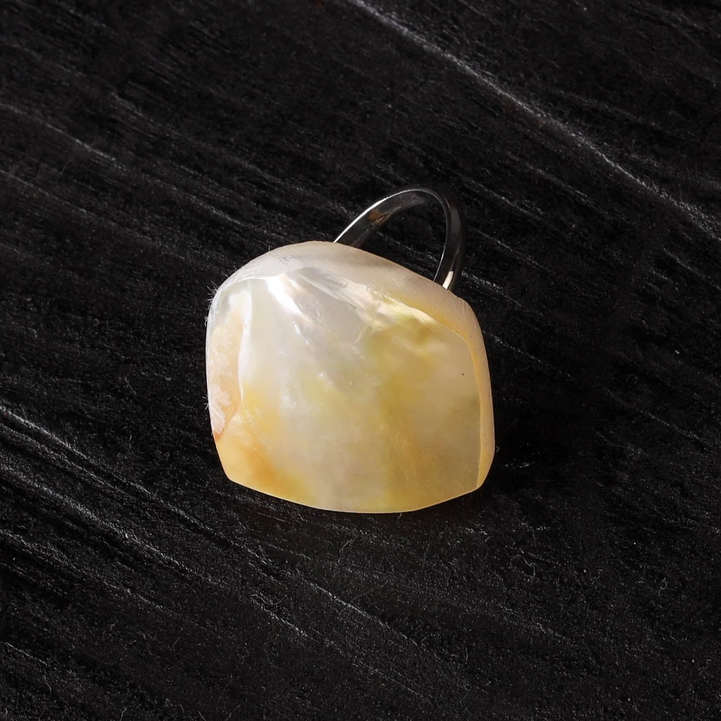 Yellow - Handcrafted Seashell Ring (Adjustable) 17 - Image 2