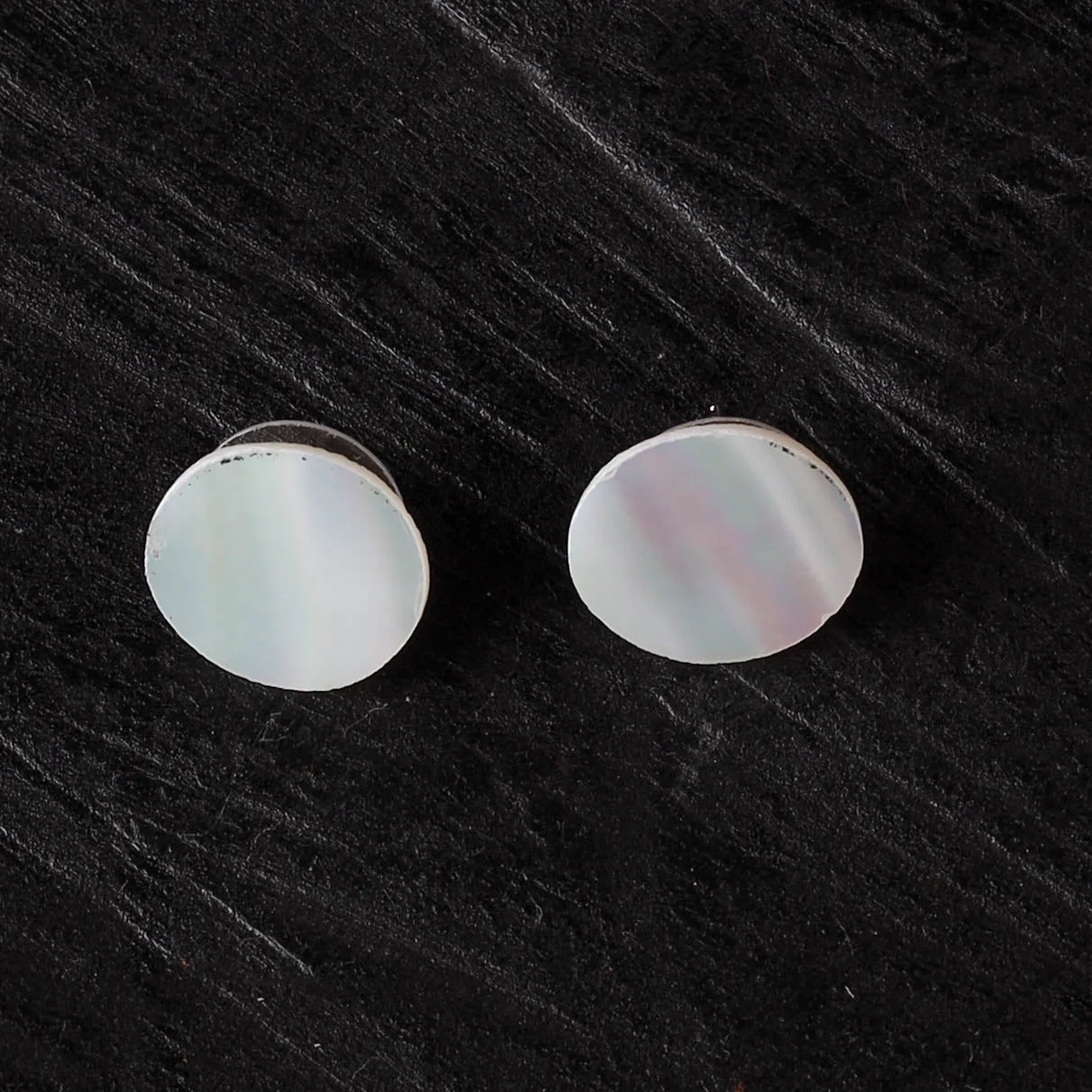 White - Handcrafted Seashell Stud Earrings 48 - Image 2