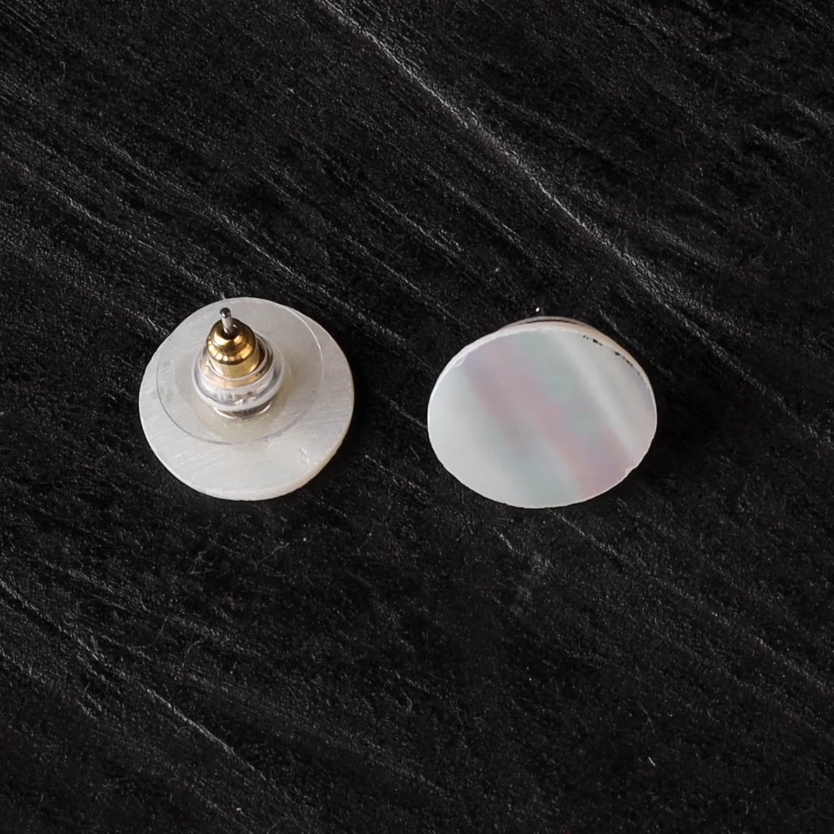 White - Handcrafted Seashell Stud Earrings 48 - Image 3