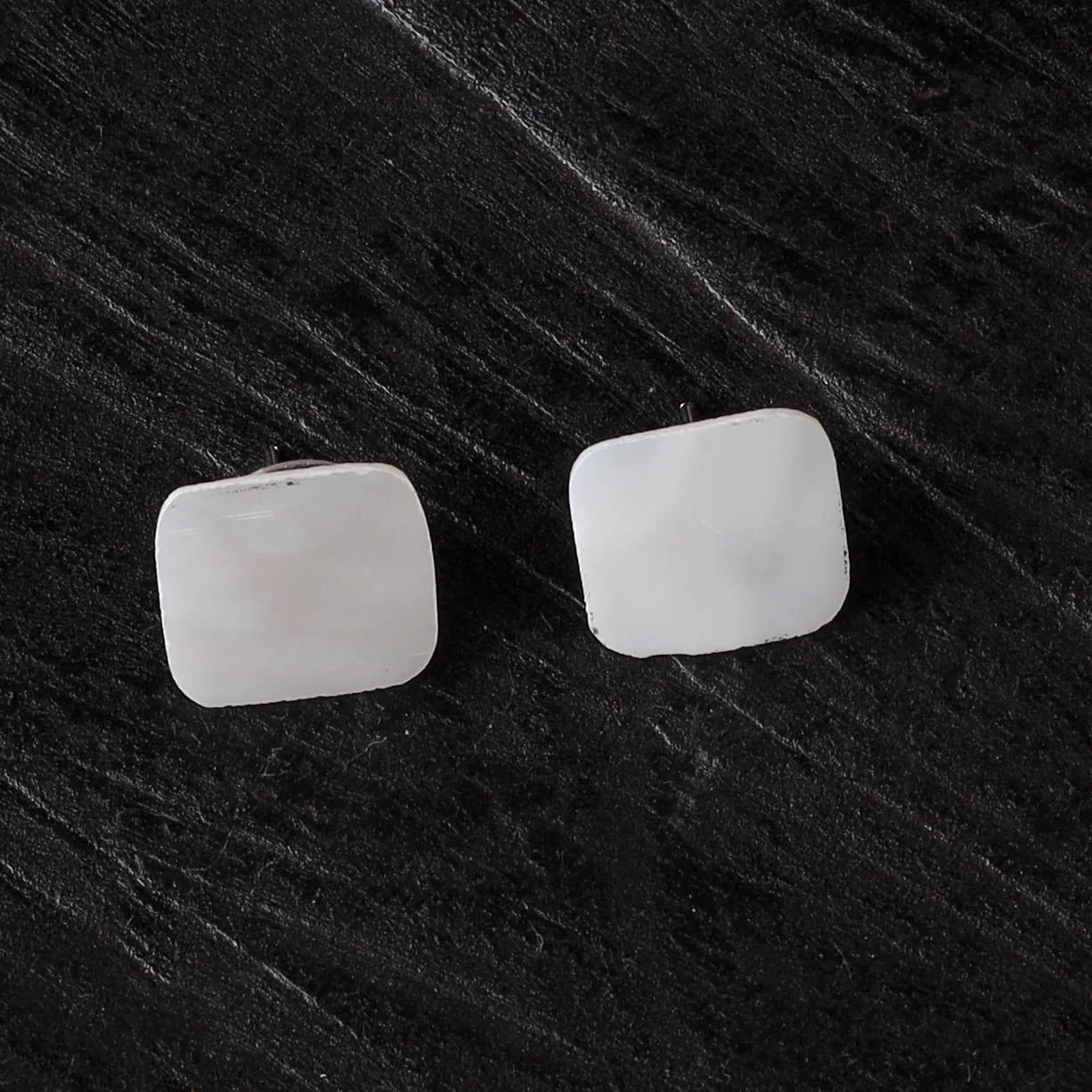 White - Handcrafted Seashell Stud Earrings 49 - Image 2