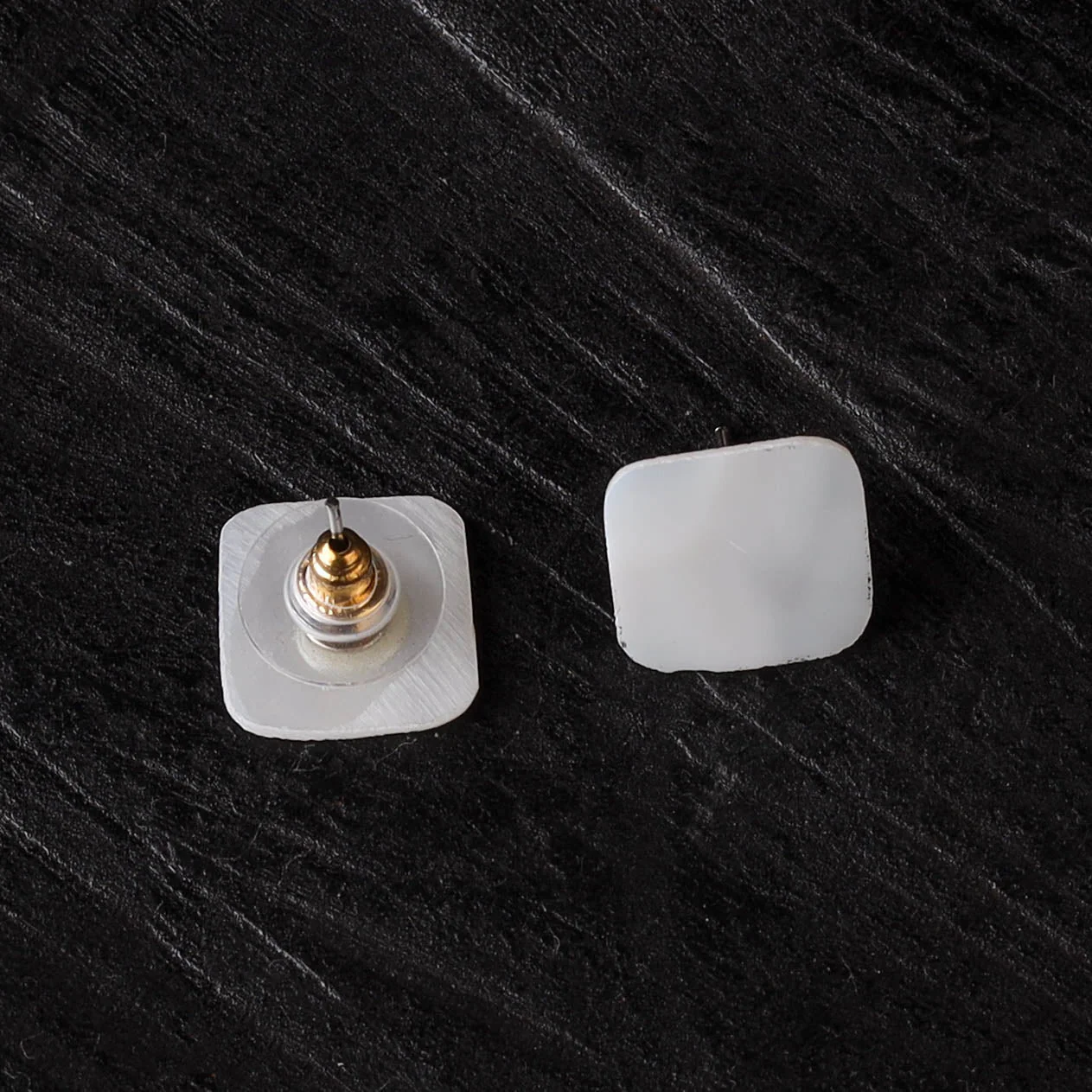 White - Handcrafted Seashell Stud Earrings 49 - Image 3