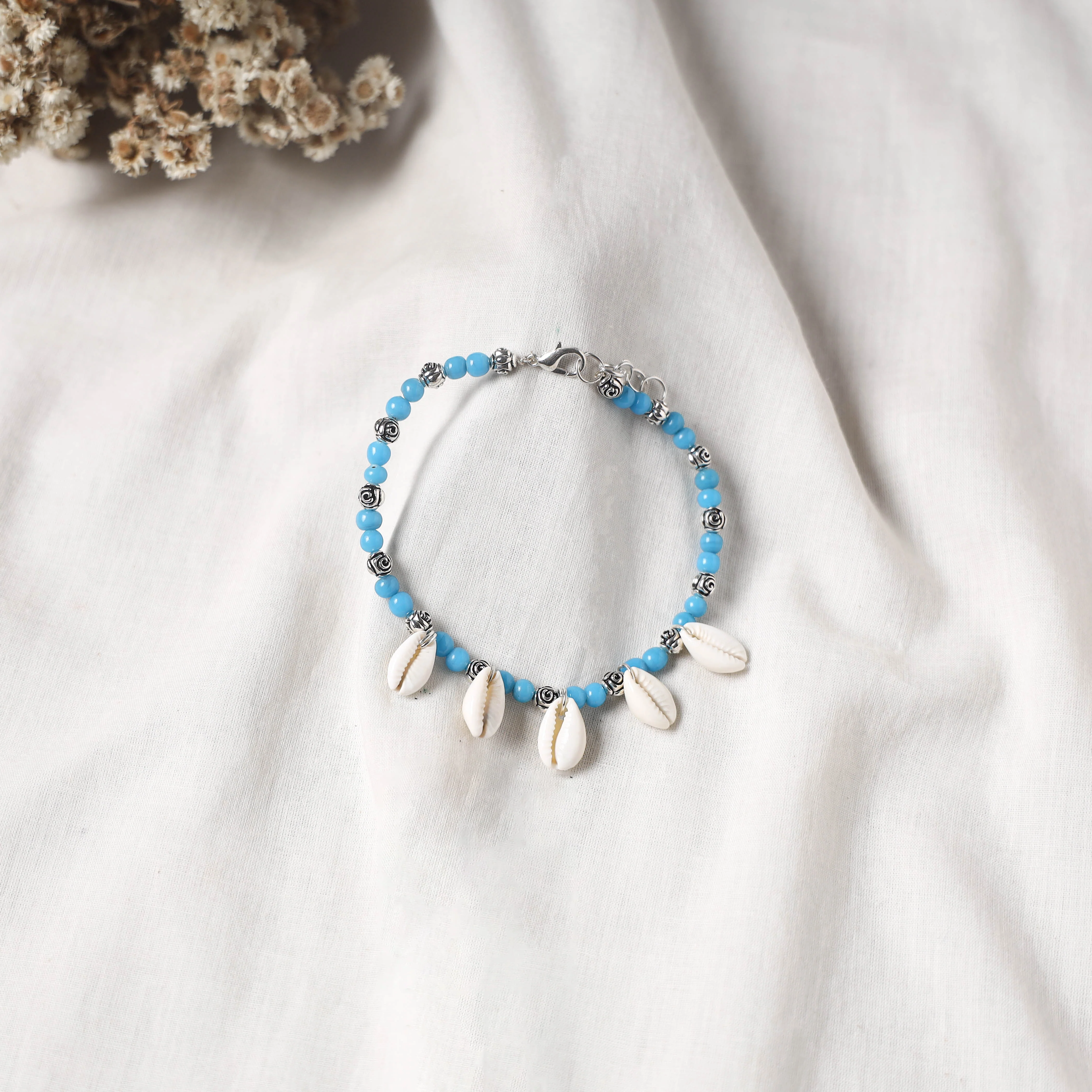 Blue - Handcrafted Stone Work GS Anklet 04