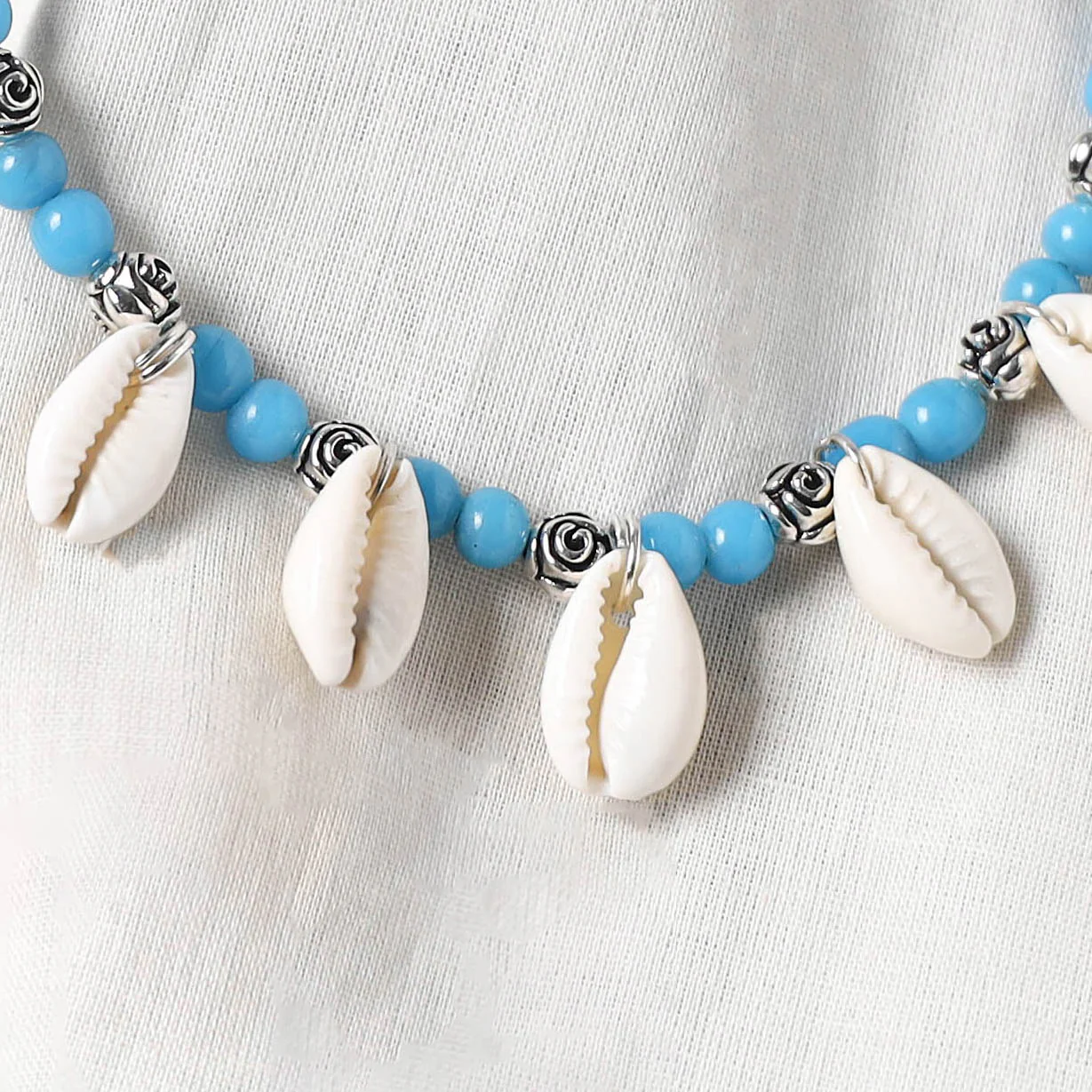 Blue - Handcrafted Stone Work GS Anklet 04 - Image 3
