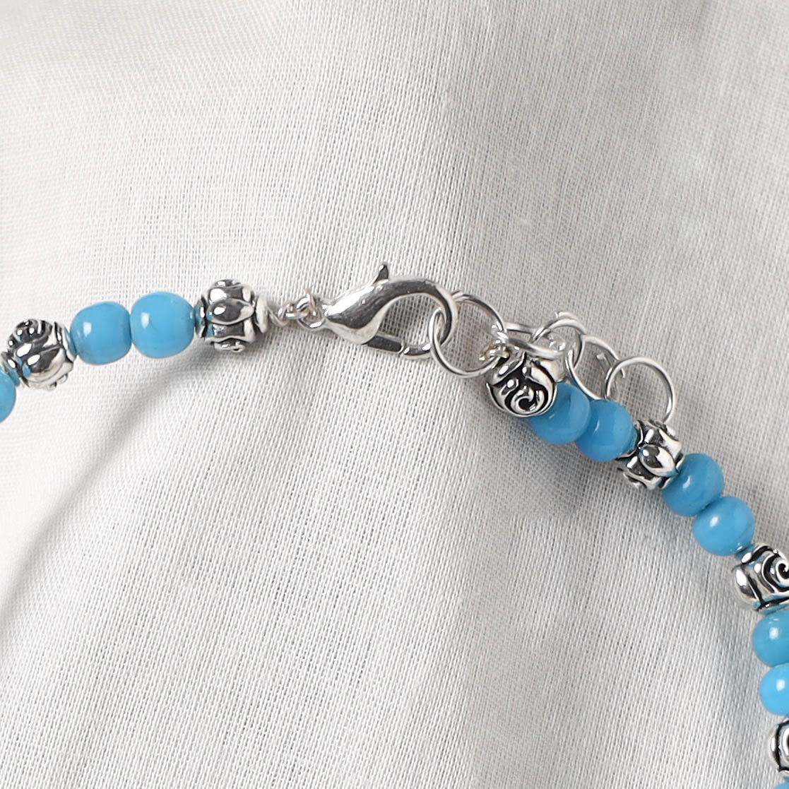 Blue - Handcrafted Stone Work GS Anklet 04 - Image 4