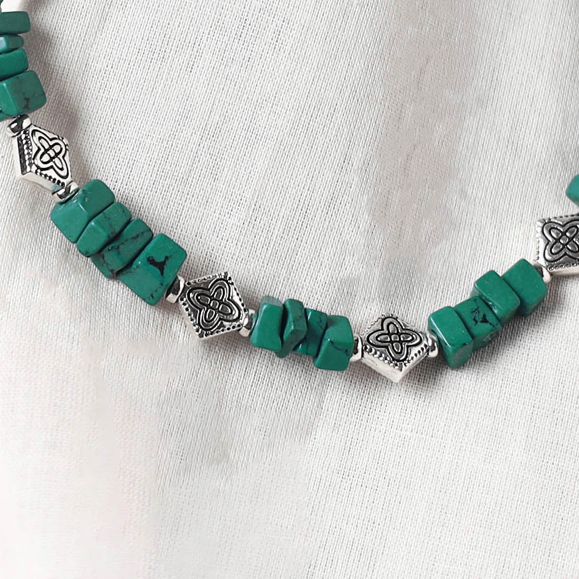 Green - Handcrafted Stone Work GS Anklet 05 - Image 3