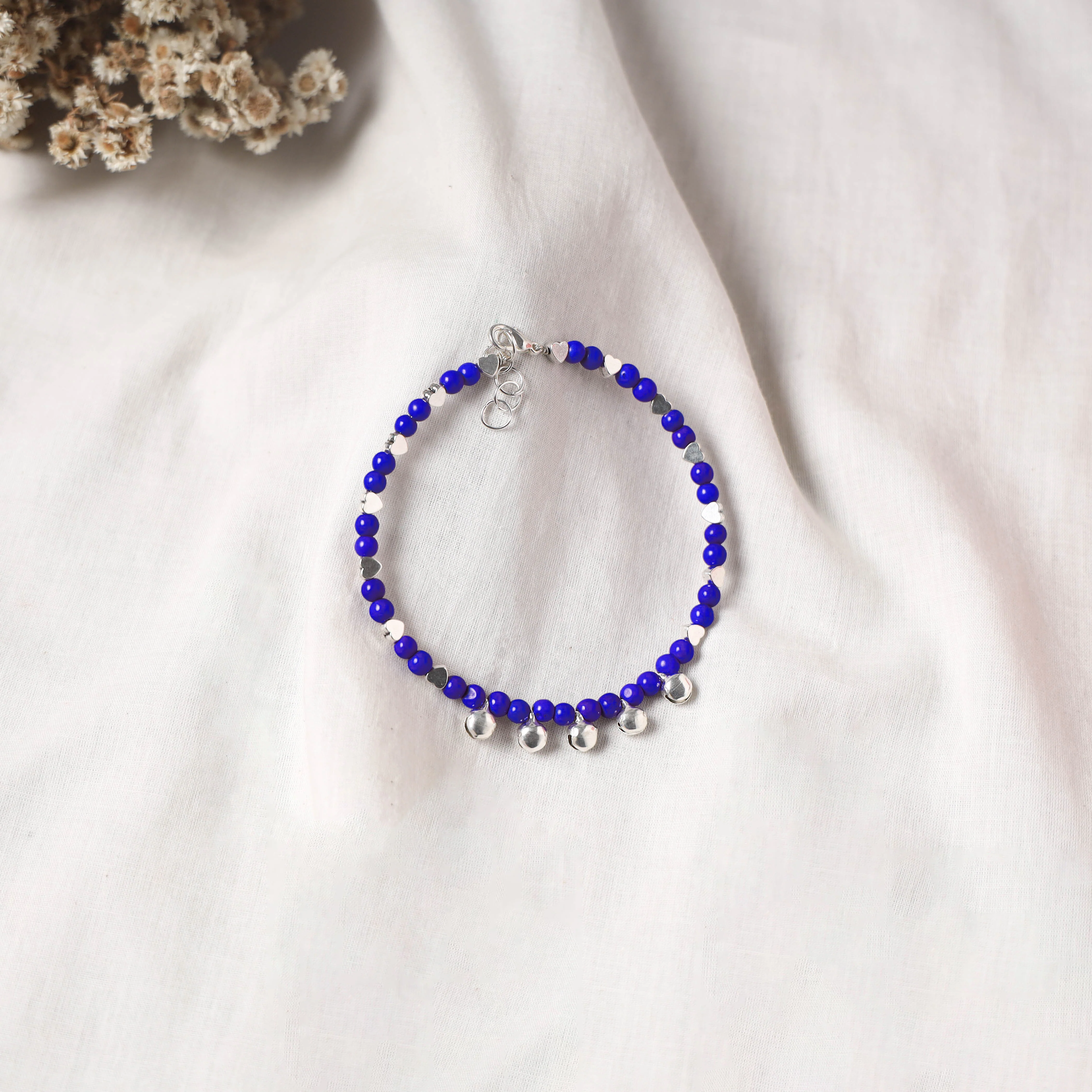 Blue - Handcrafted Stone Work GS Anklet 12