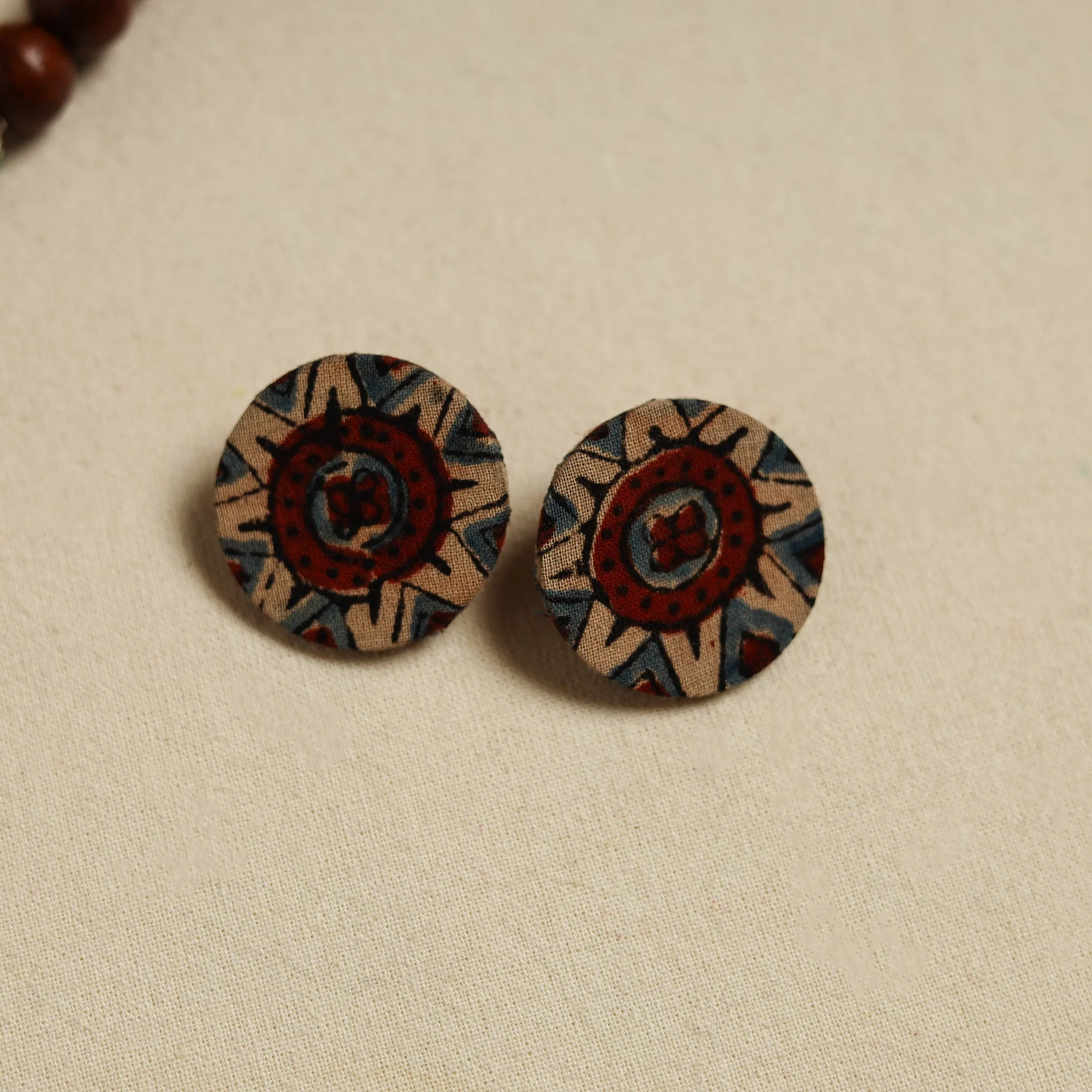 Handcrafted Wooden Beads Fabart Necklace Set 31 - Image 3
