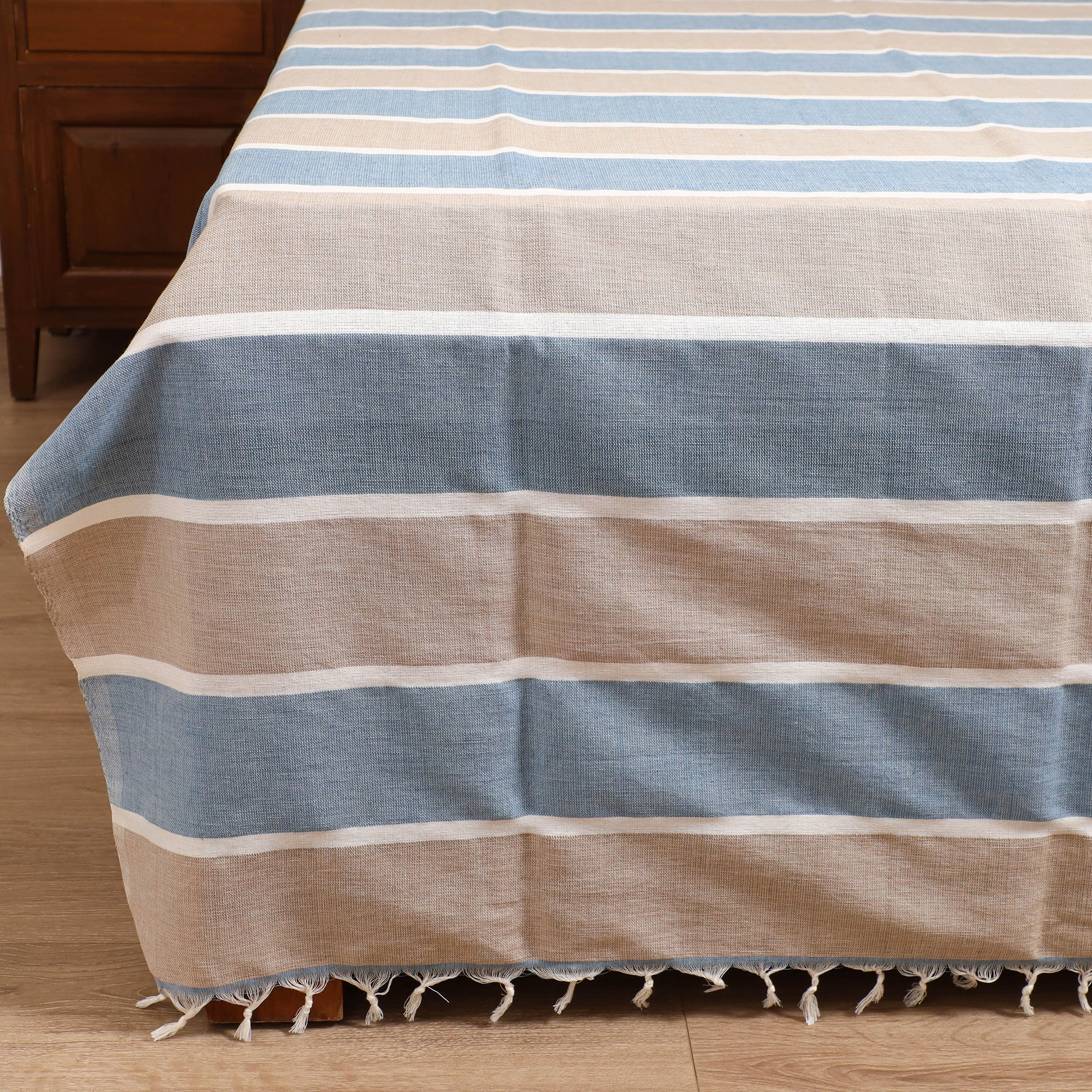Handloom Cotton Double Bedsheet (108 x 90 in) 151 - Image 3