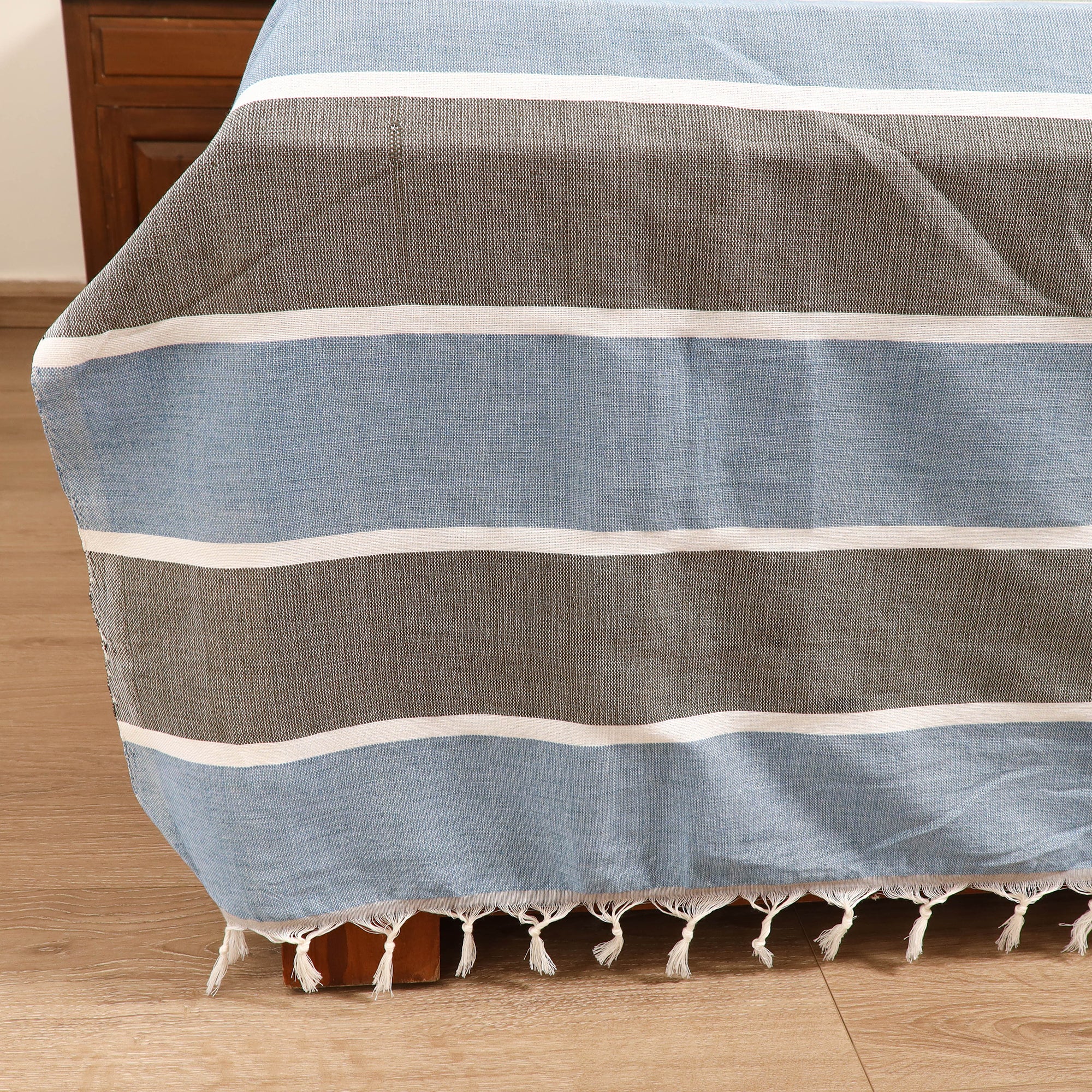 Handloom Cotton Double Bedsheet (108 x 90 in) 16 - Image 3