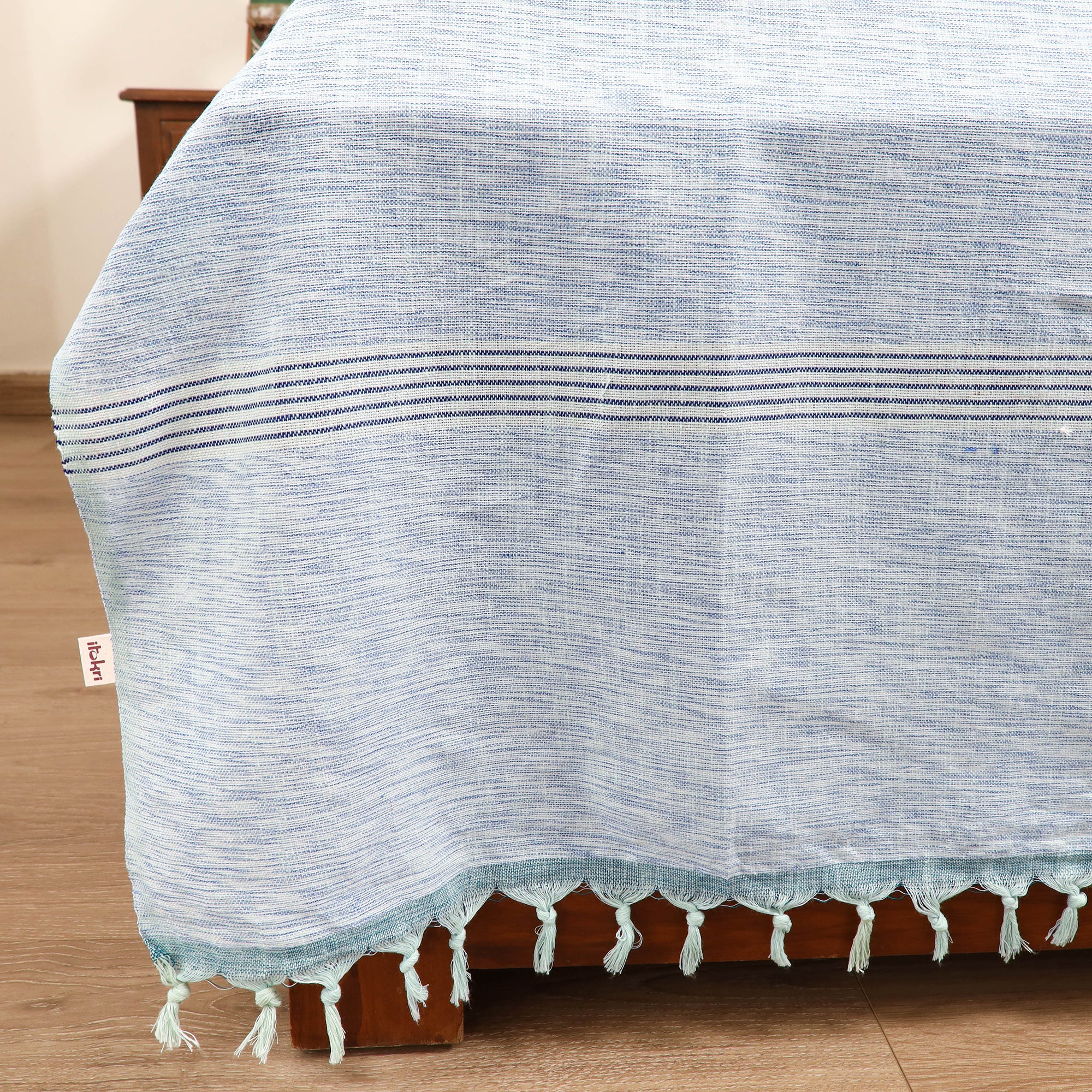 Handloom Cotton Double Bedsheet (108 x 90 in) 22 - Image 3