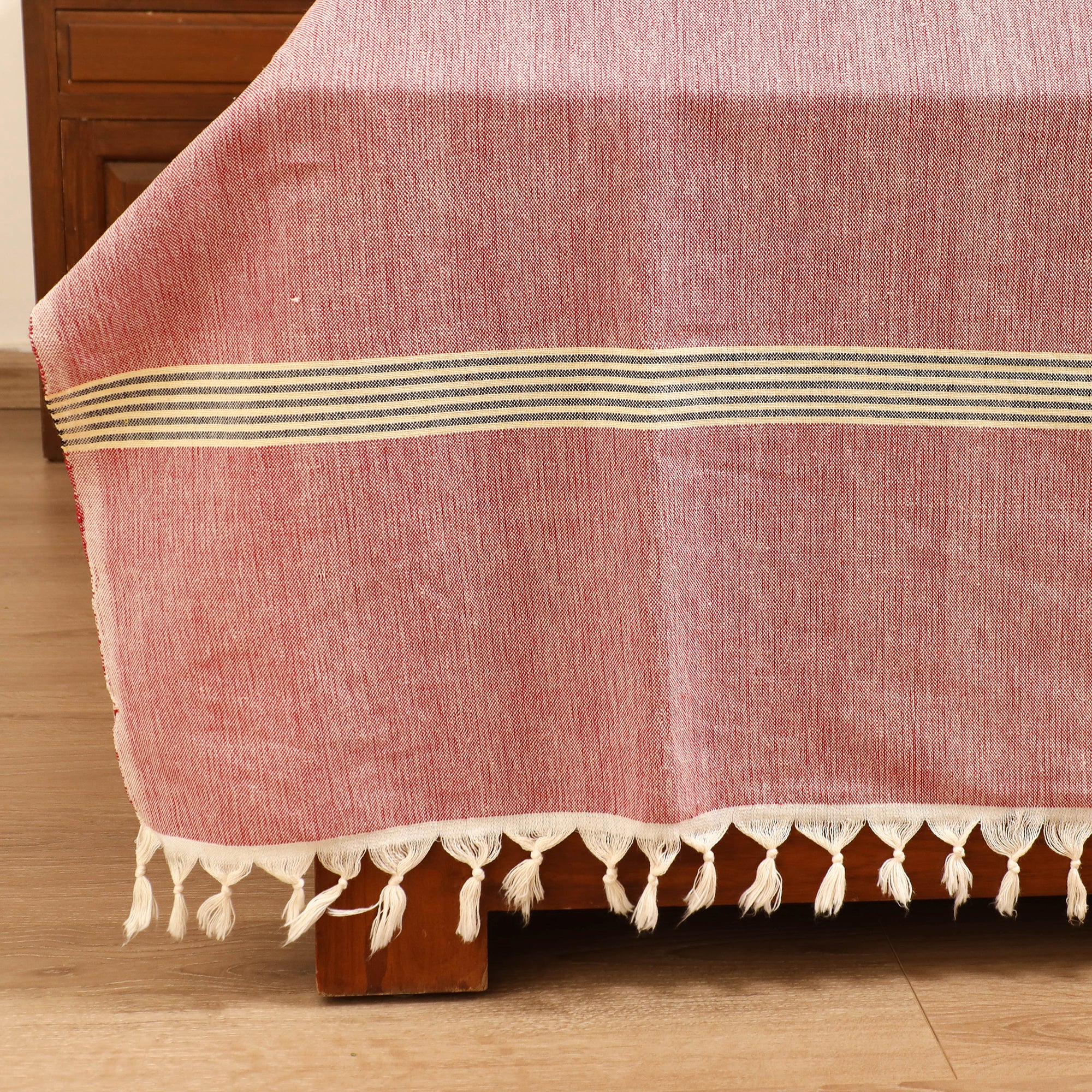 Handloom Cotton Double Bedsheet (108 x 90 in) 47 - Image 3