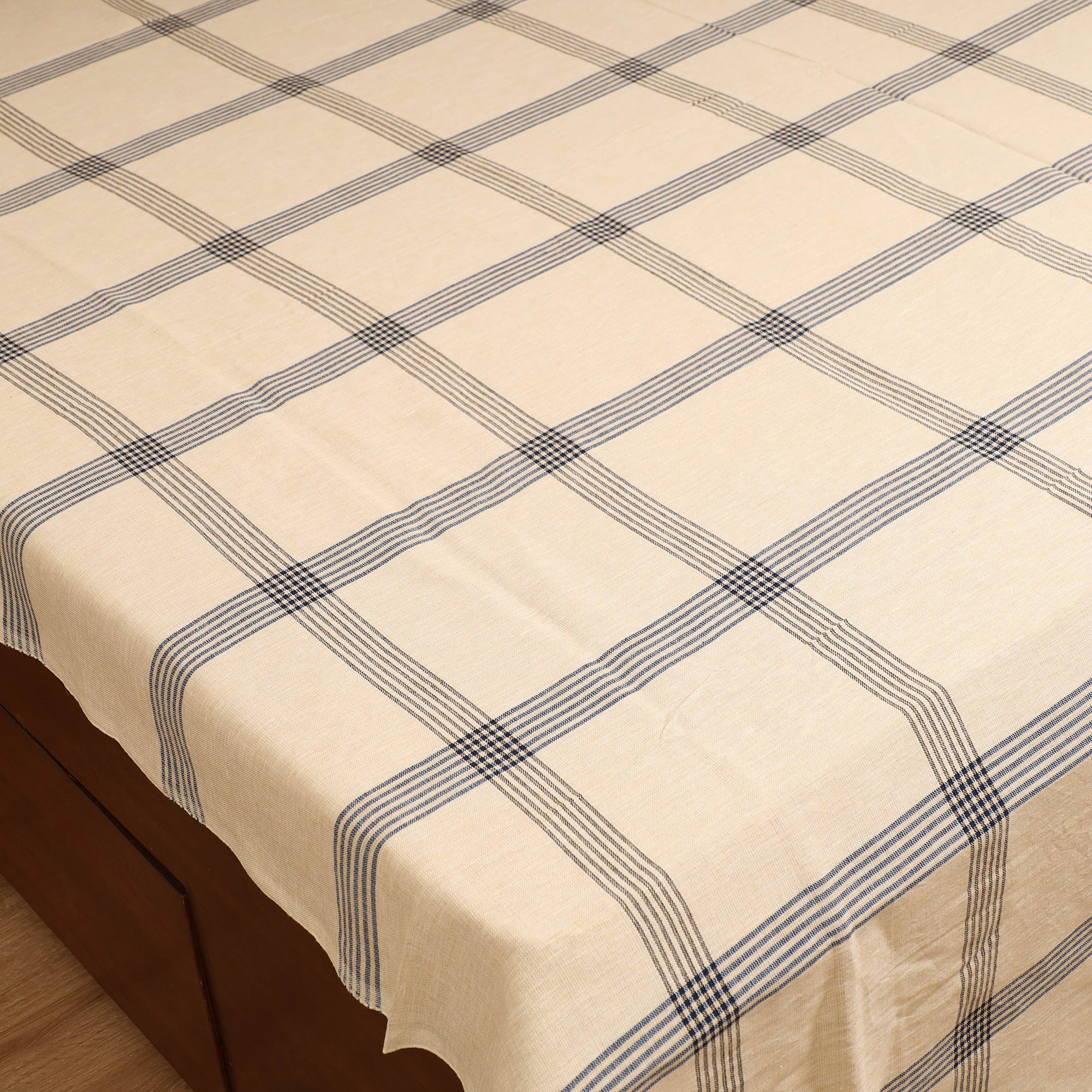 Handloom Cotton Double Bedsheet (108 x 90 in) 54 - Image 2